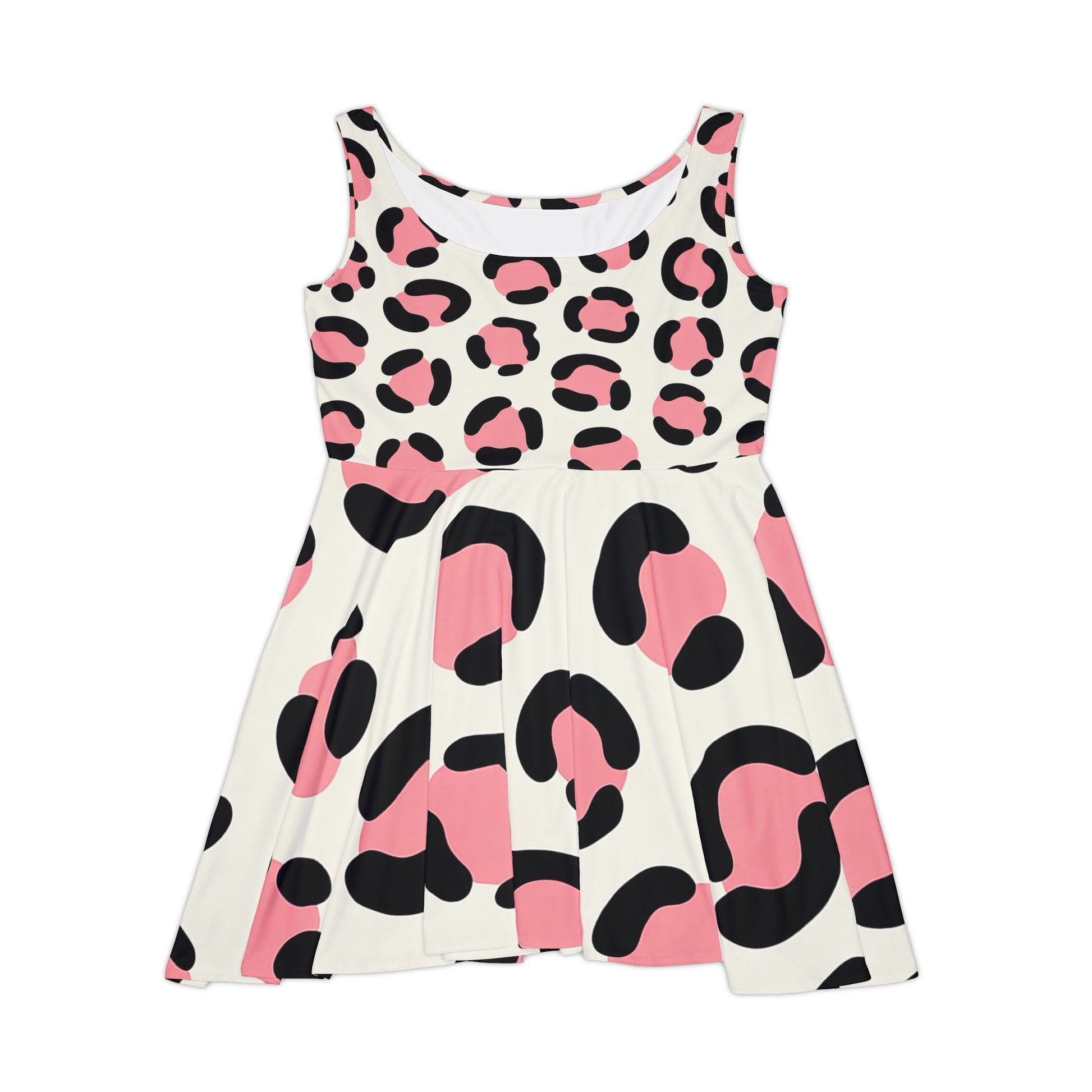 Pink Leopard Print Skater Dress, Artsulli - Art is Long, Life is Short, All Over Prints, Size, XS, , , , , 18348646967620075912