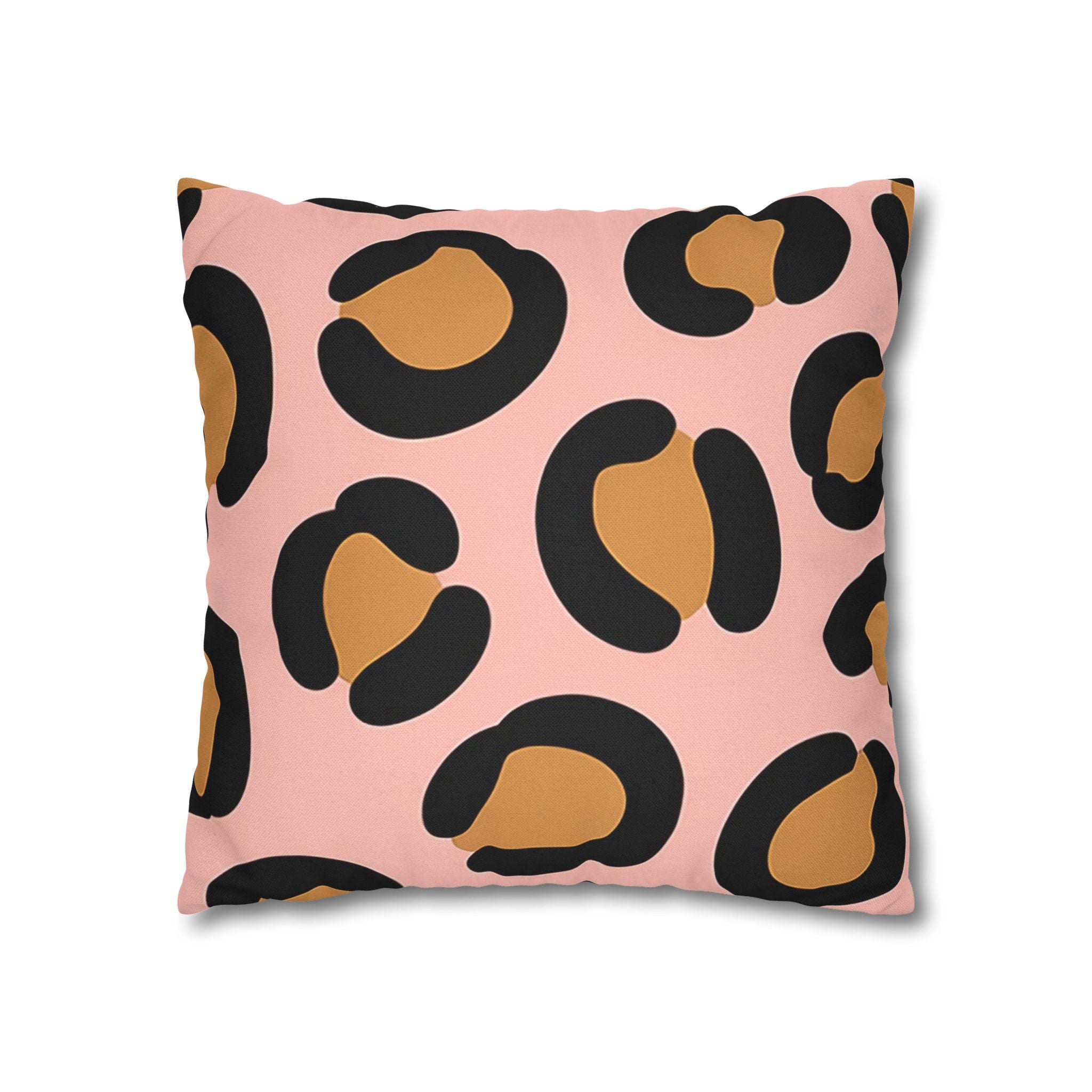 Pink Leopard Print Throw Pillow, Artsulli - Art is Long, Life is Short, Home Decor, , , , , , , 
