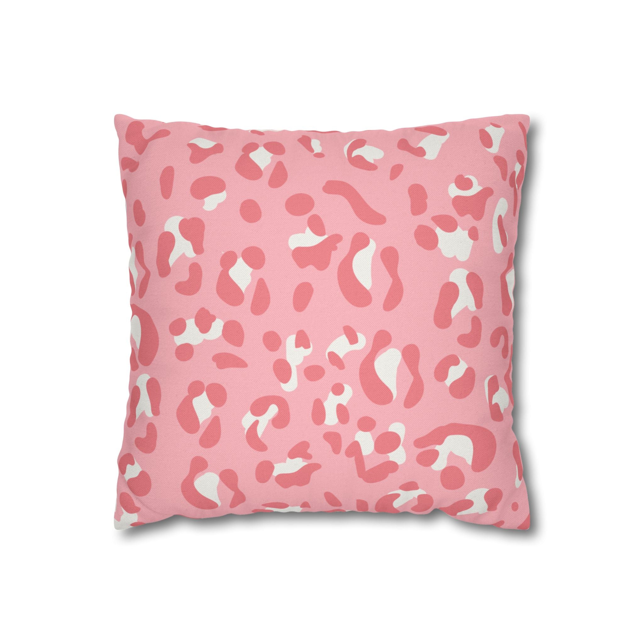 Pink Leopard Print Throw Pillow, Artsulli - Art is Long, Life is Short, Home Decor, Size, 14" × 14", , , , , 14089343204281285051