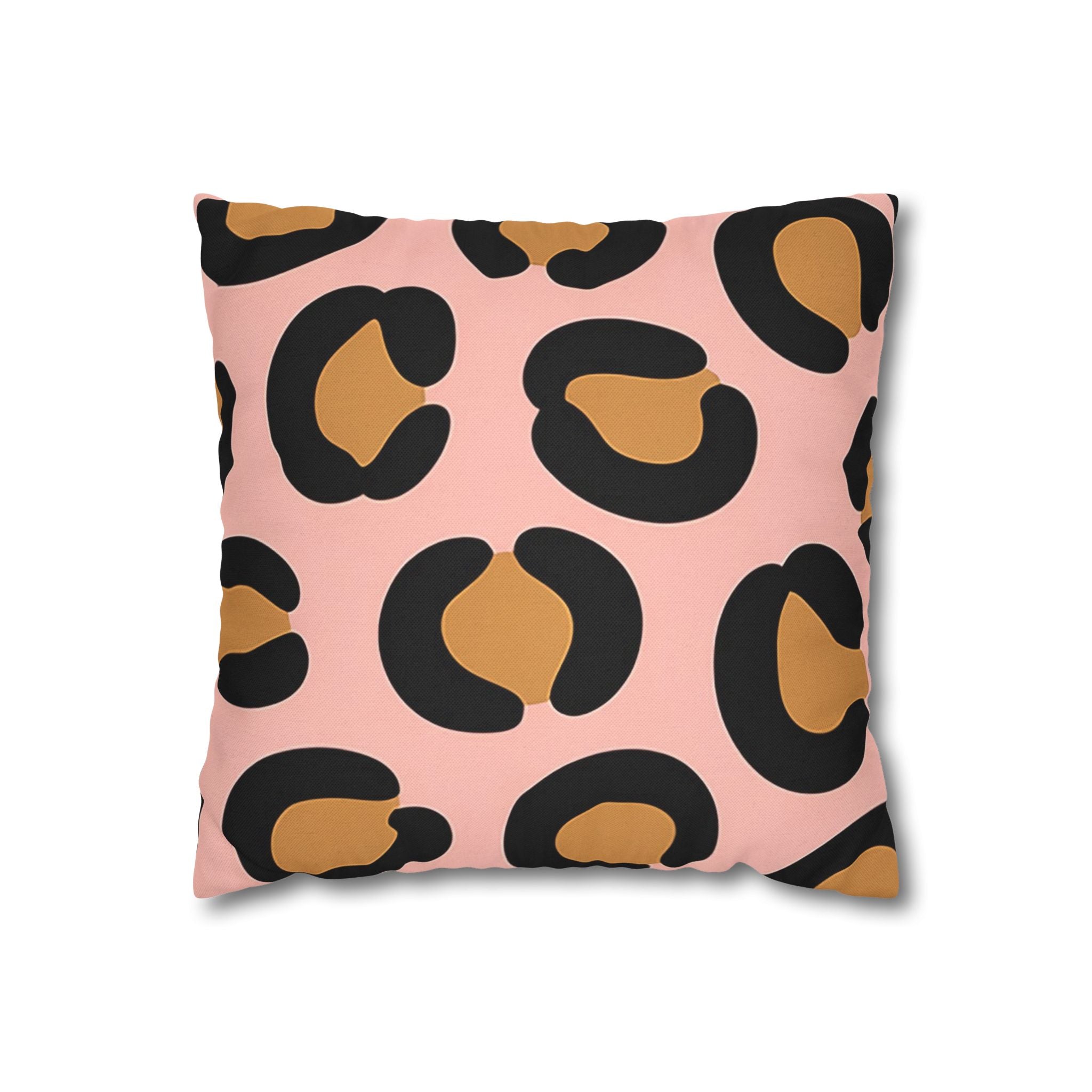 Printify Pink Leopard Print Throw Pillow 2025
