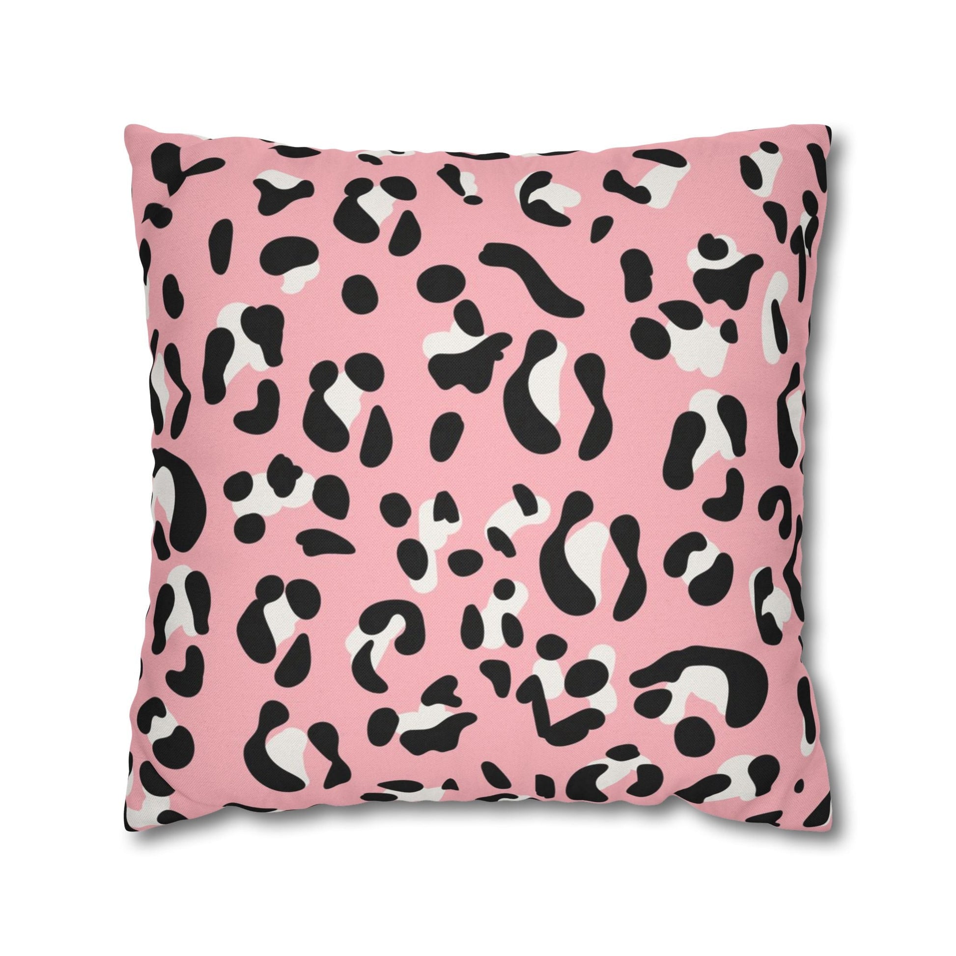 Pink Leopard Print Throw Pillow, Artsulli - Art is Long, Life is Short, Home Decor, Size, 20" × 20", , , , , 30870788378833385324