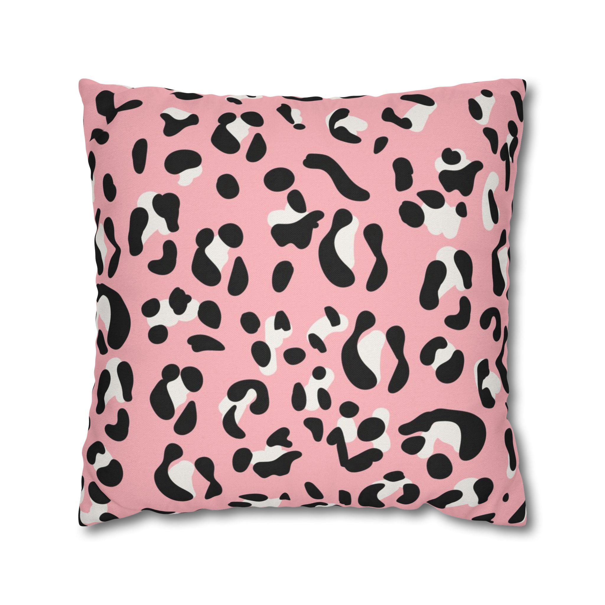 Pink Leopard Print Throw Pillow, Artsulli - Art is Long, Life is Short, Home Decor, Size, 20" × 20", , , , , 30870788378833385324