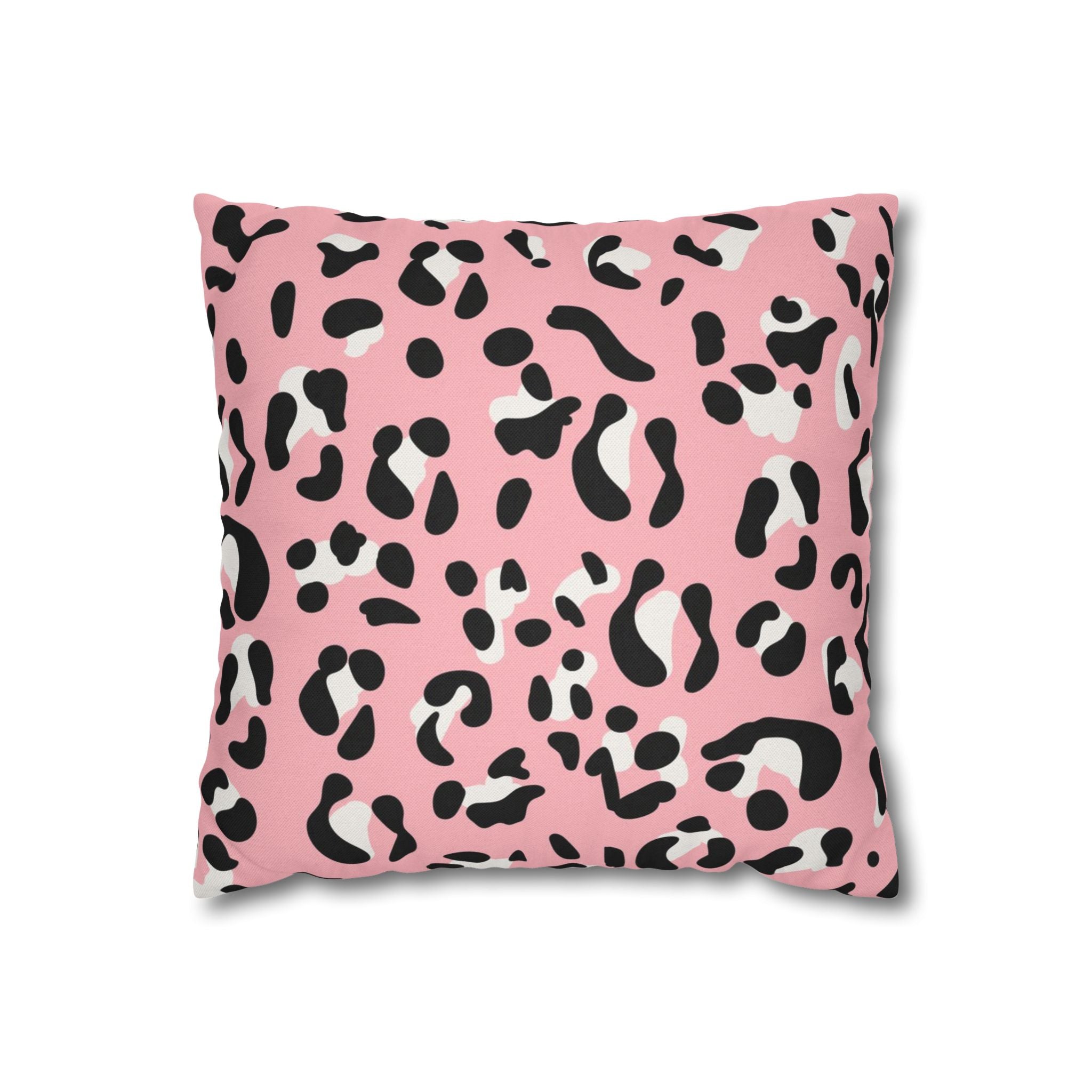 Pink Leopard Print Throw Pillow, Artsulli - Art is Long, Life is Short, Home Decor, Size, 14" × 14", , , , , 20463242100285579183