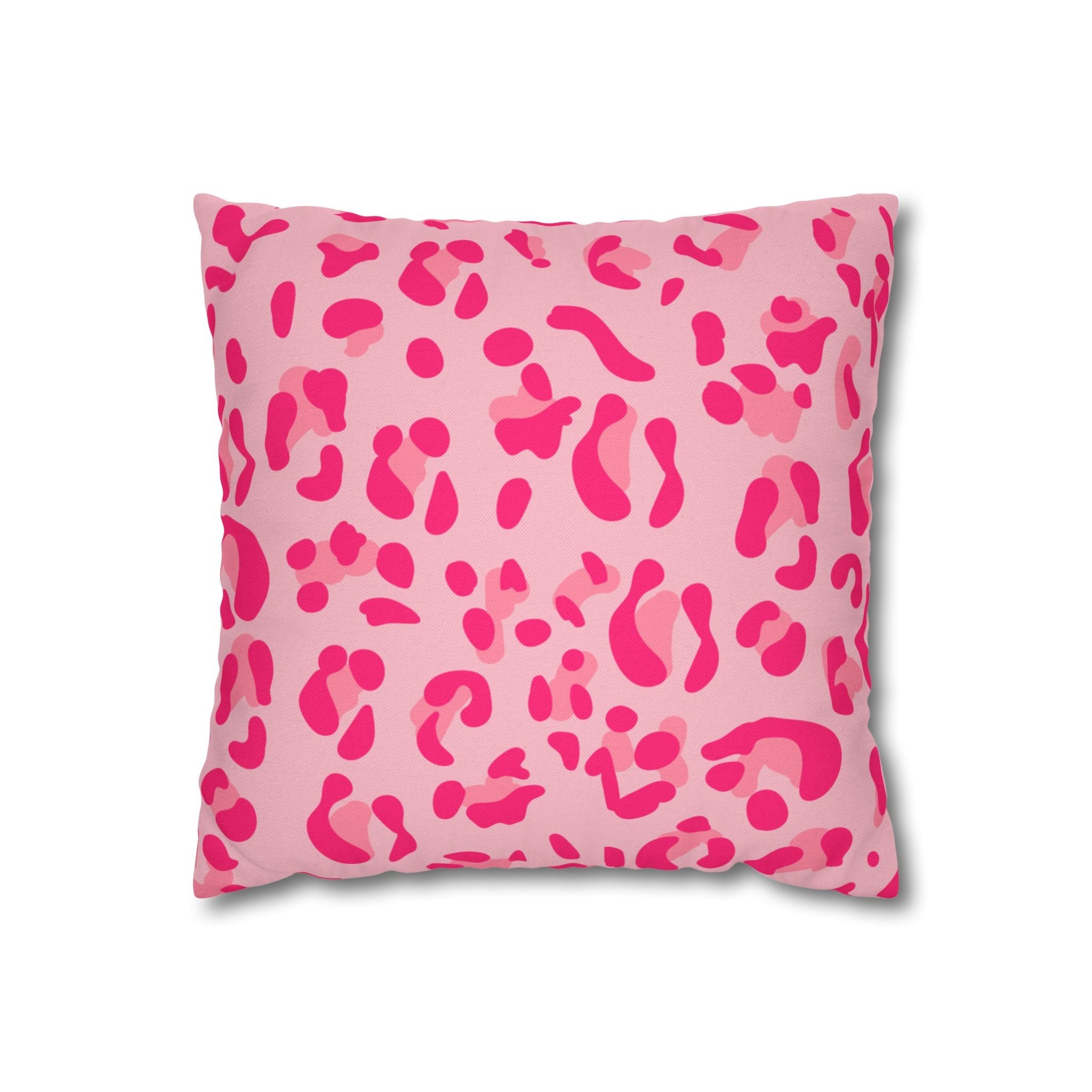 Pink Leopard Print Throw Pillow, Artsulli - Art is Long, Life is Short, Home Decor, Size, 14" × 14", , , , , 17460309574865611838