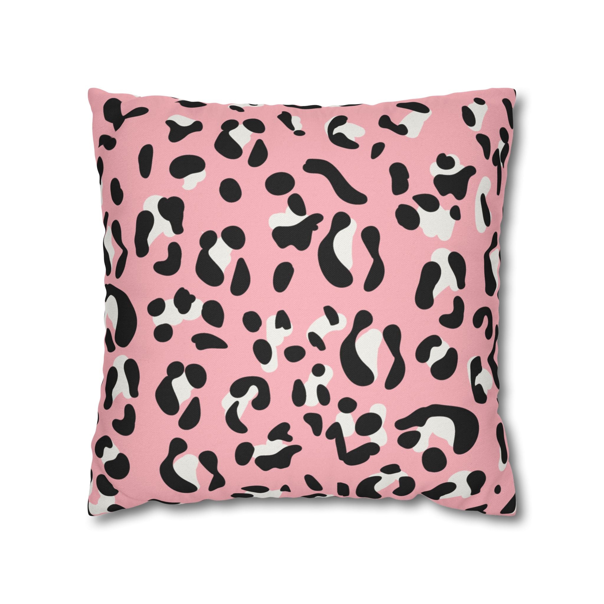 Pink Leopard Print Throw Pillow, Artsulli - Art is Long, Life is Short, Home Decor, Size, 18" × 18", , , , , 29412911859554165381
