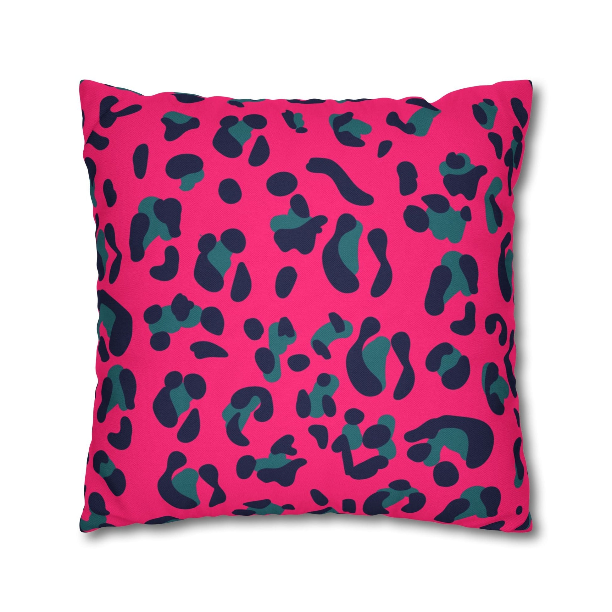 Pink Leopard Print Throw Pillow, Artsulli - Art is Long, Life is Short, Home Decor, , , , , , , 