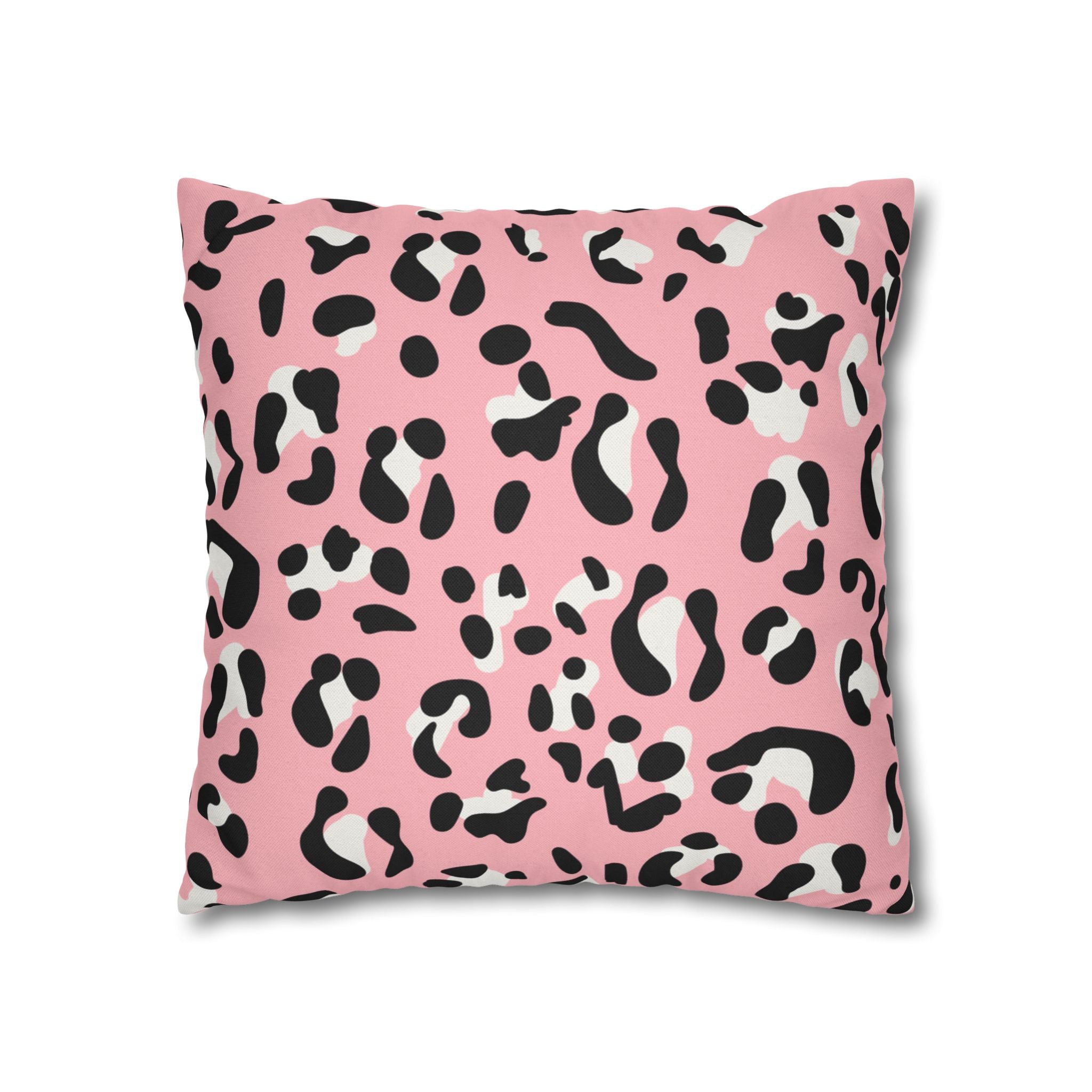 Pink Leopard Print Throw Pillow, Artsulli - Art is Long, Life is Short, Home Decor, , , , , , , 