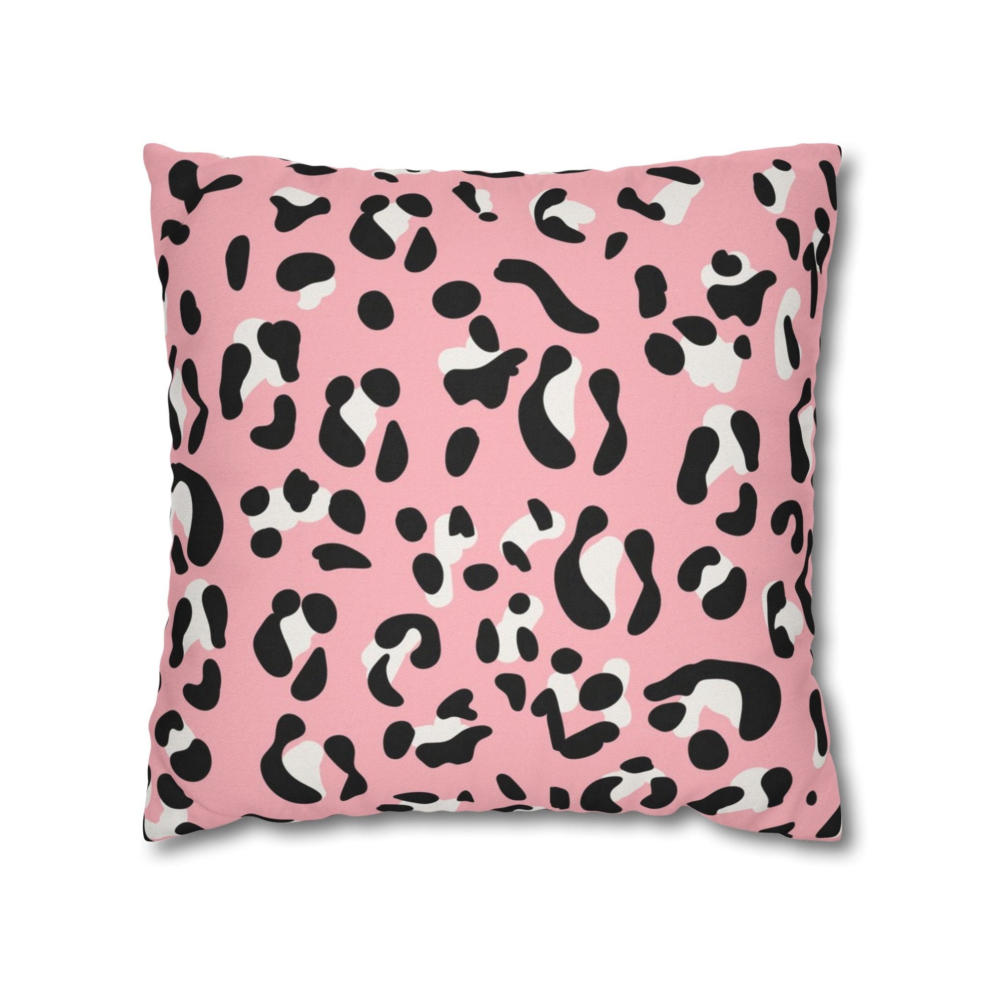 Pink Leopard Print Throw Pillow, Artsulli - Art is Long, Life is Short, Home Decor, Size, 18" × 18", , , , , 27745270588233911158