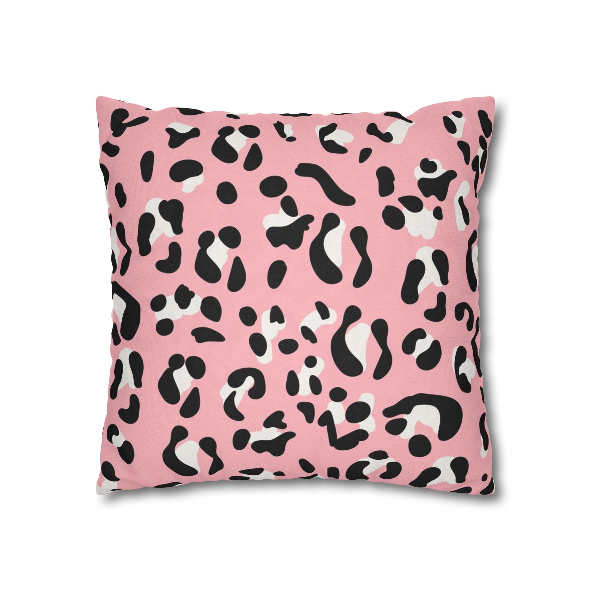 Pink Leopard Print Throw Pillow, Artsulli - Art is Long, Life is Short, Home Decor, , , , , , , 