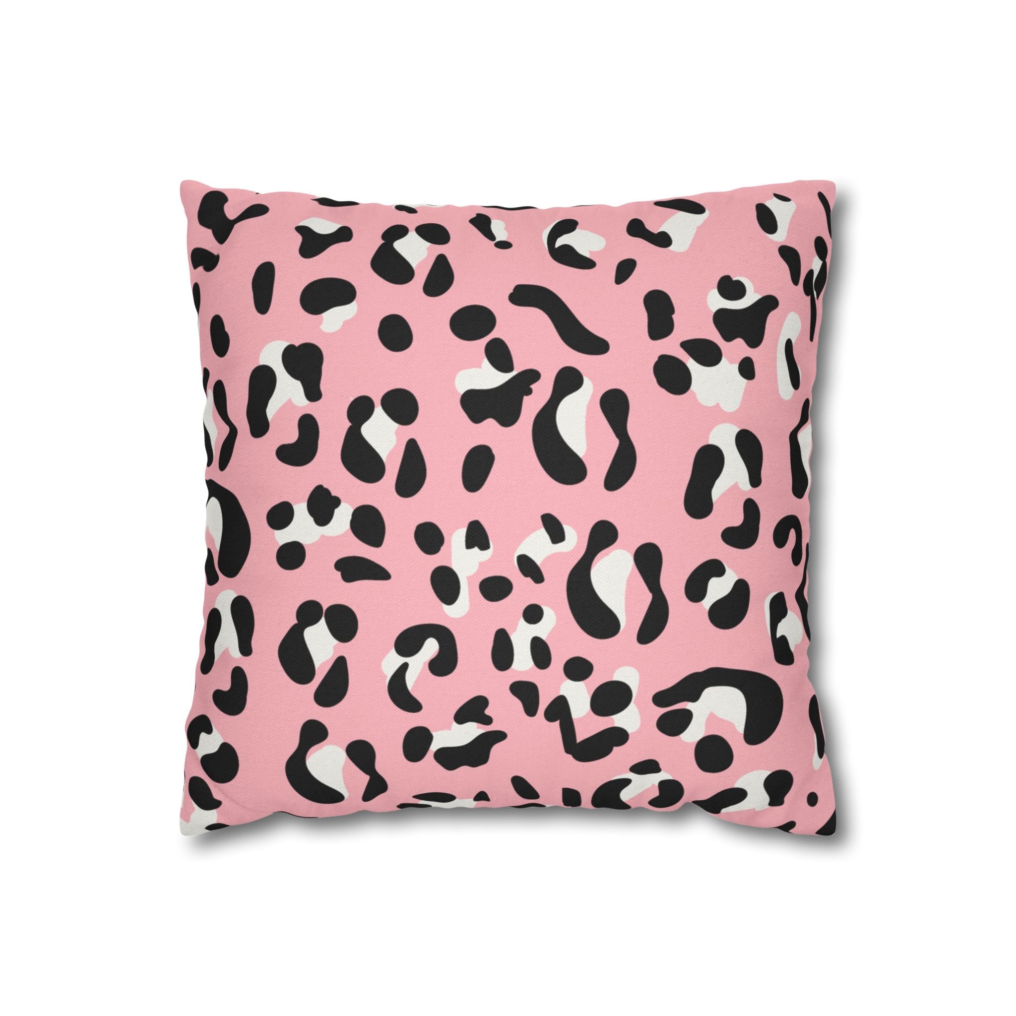 Pink Leopard Print Throw Pillow, Artsulli - Art is Long, Life is Short, Home Decor, Size, 14" × 14", , , , , 31531897999020457848