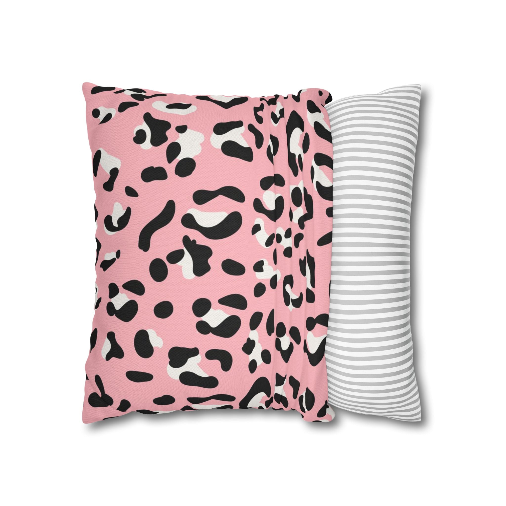 Pink Leopard Print Throw Pillow, Artsulli - Art is Long, Life is Short, Home Decor, , , , , , , 