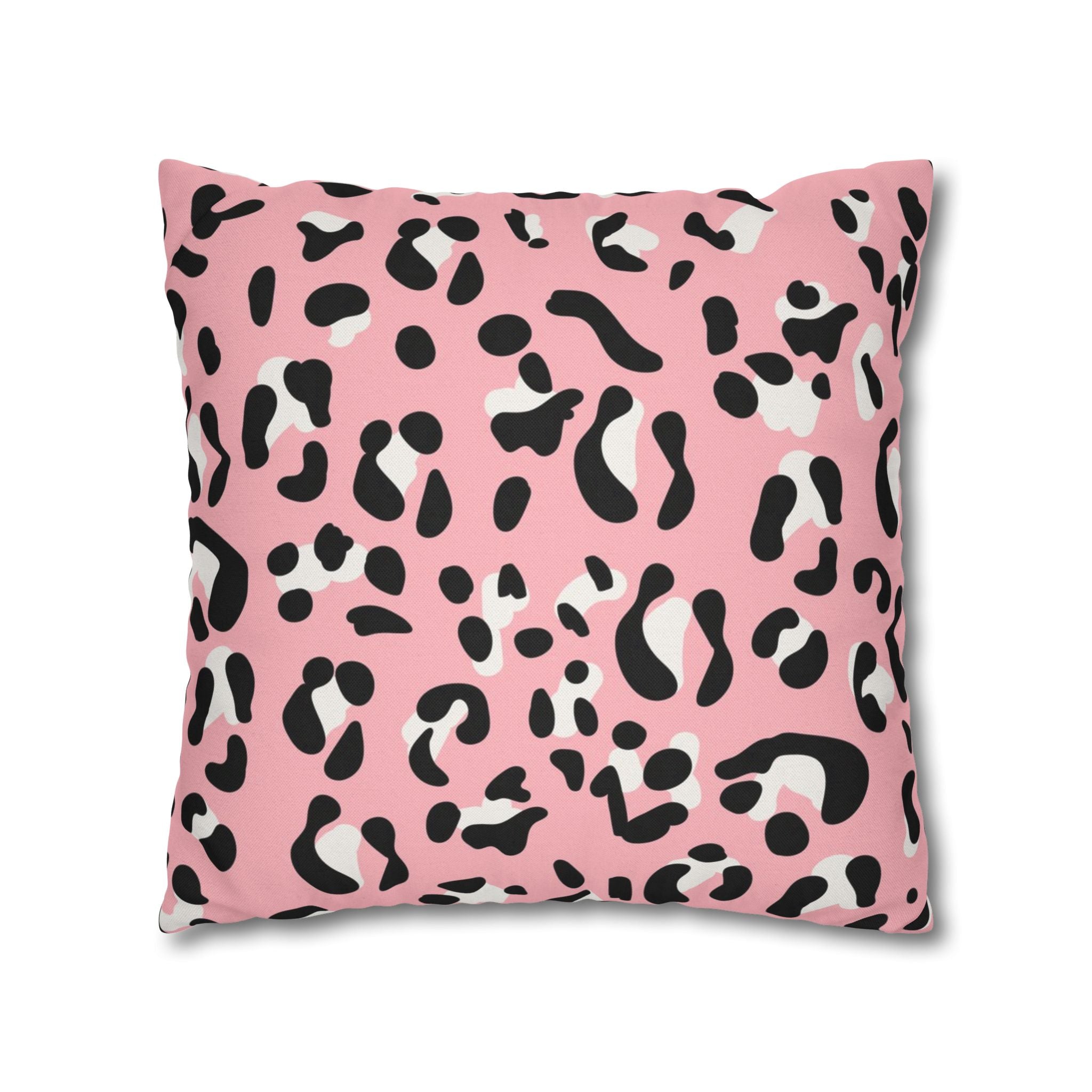 Pink Leopard Print Throw Pillow, Artsulli - Art is Long, Life is Short, Home Decor, , , , , , , 