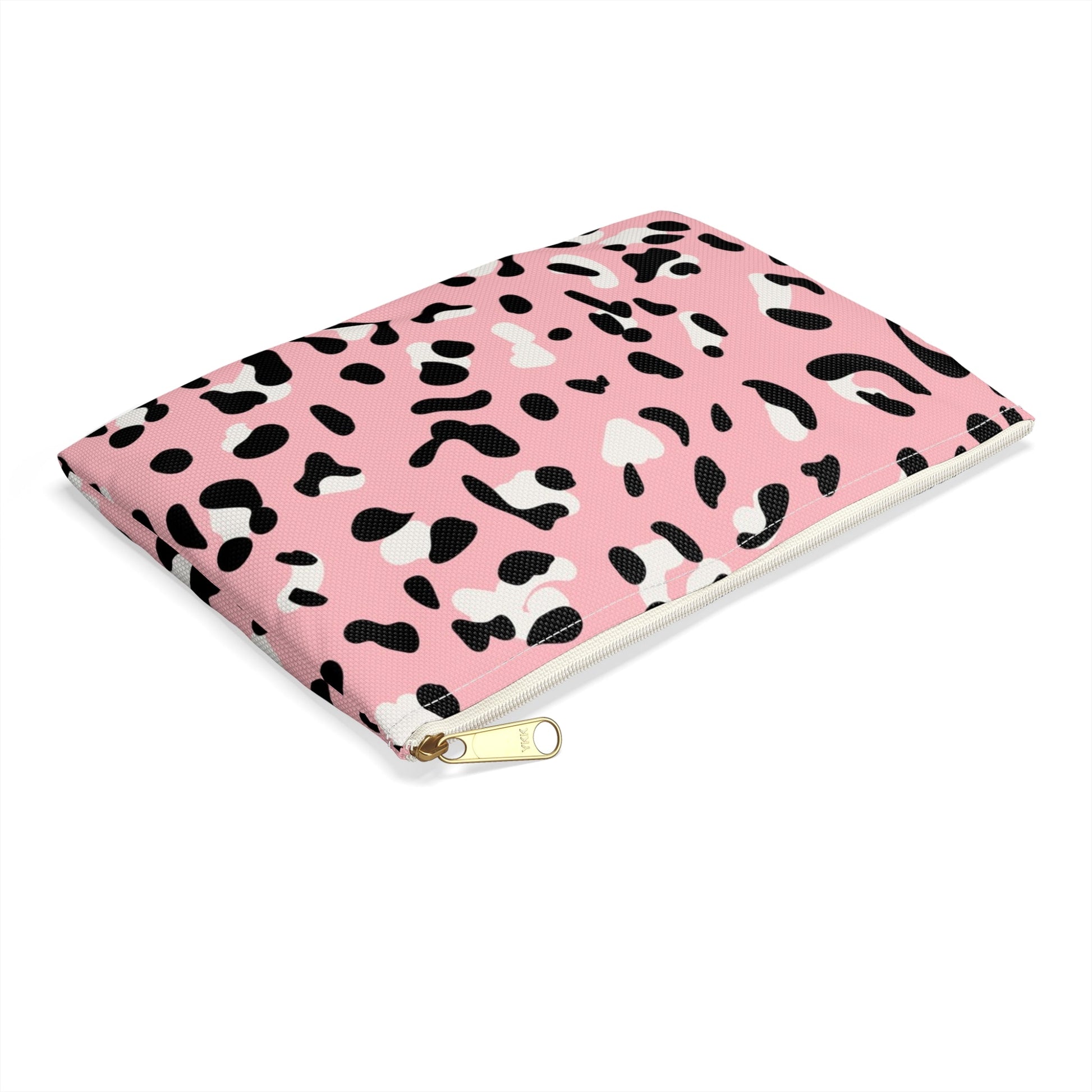 Pink Leopard Print Zipper Pouch, Artsulli - Art is Long, Life is Short, Bags, , , , , , , 