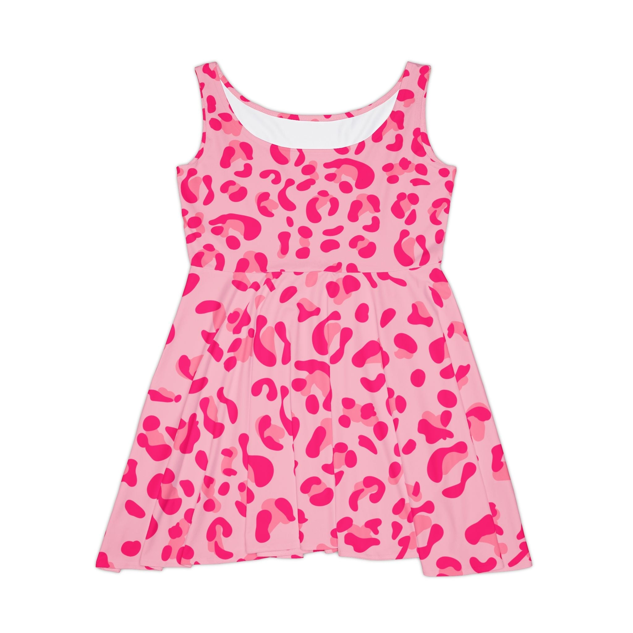 Pink Leopard Sleeveless Skater Dress, Artsulli - Art is Long, Life is Short, All Over Prints, Size, XS, , , , , 26256403087626730333