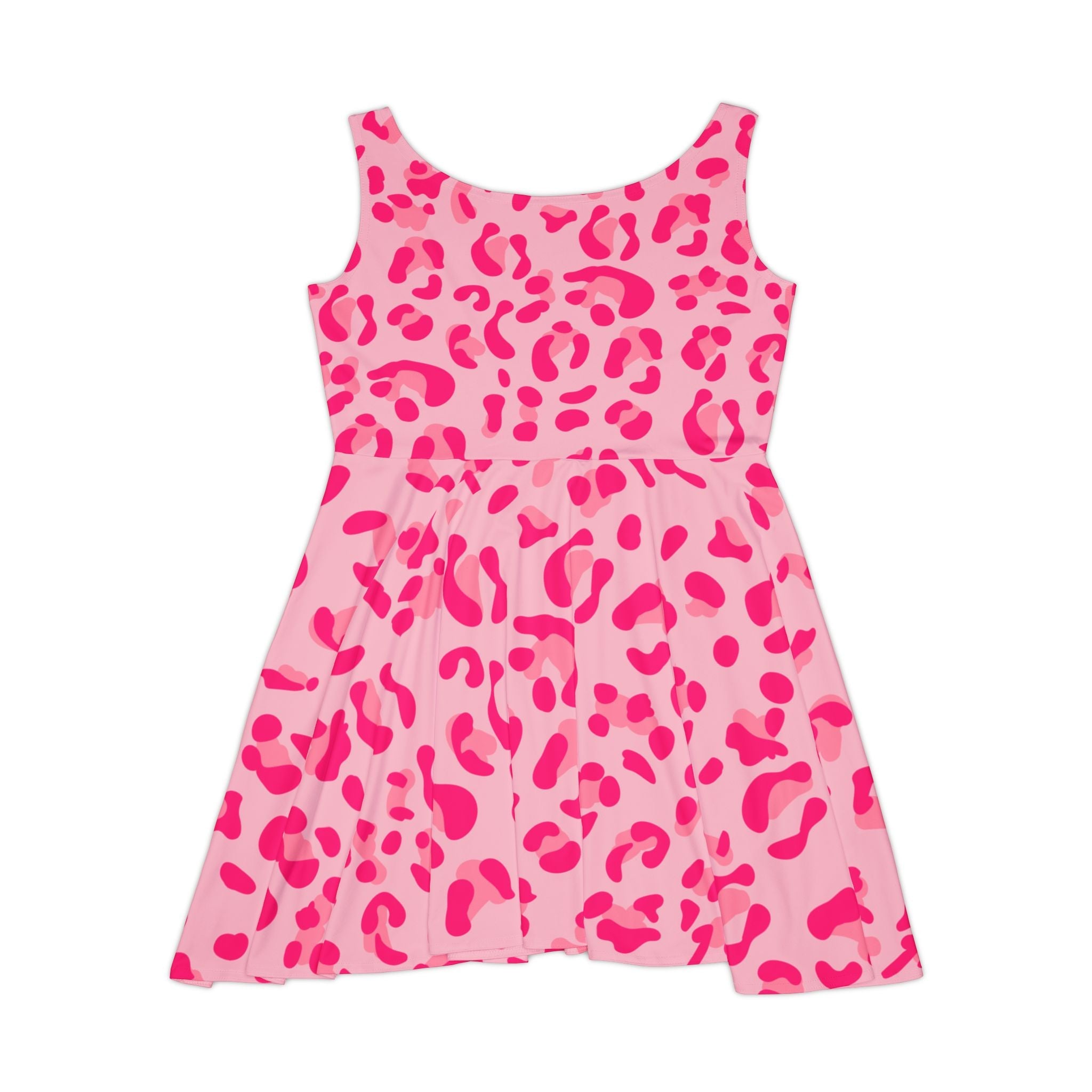 Pink Leopard Sleeveless Skater Dress, Artsulli - Art is Long, Life is Short, All Over Prints, , , , , , , 