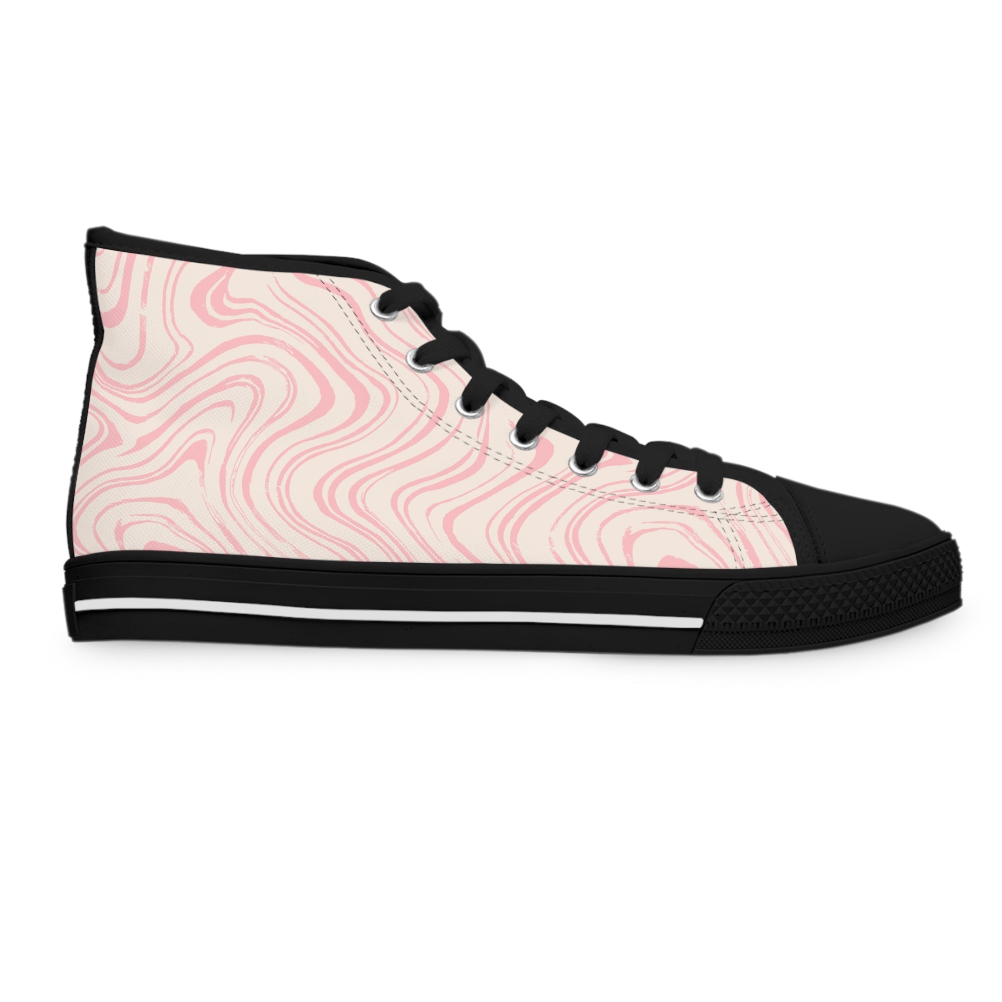 Pink Marble Canvas High Tops, Artsulli - Art is Long, Life is Short, Shoes, , , , , , , 