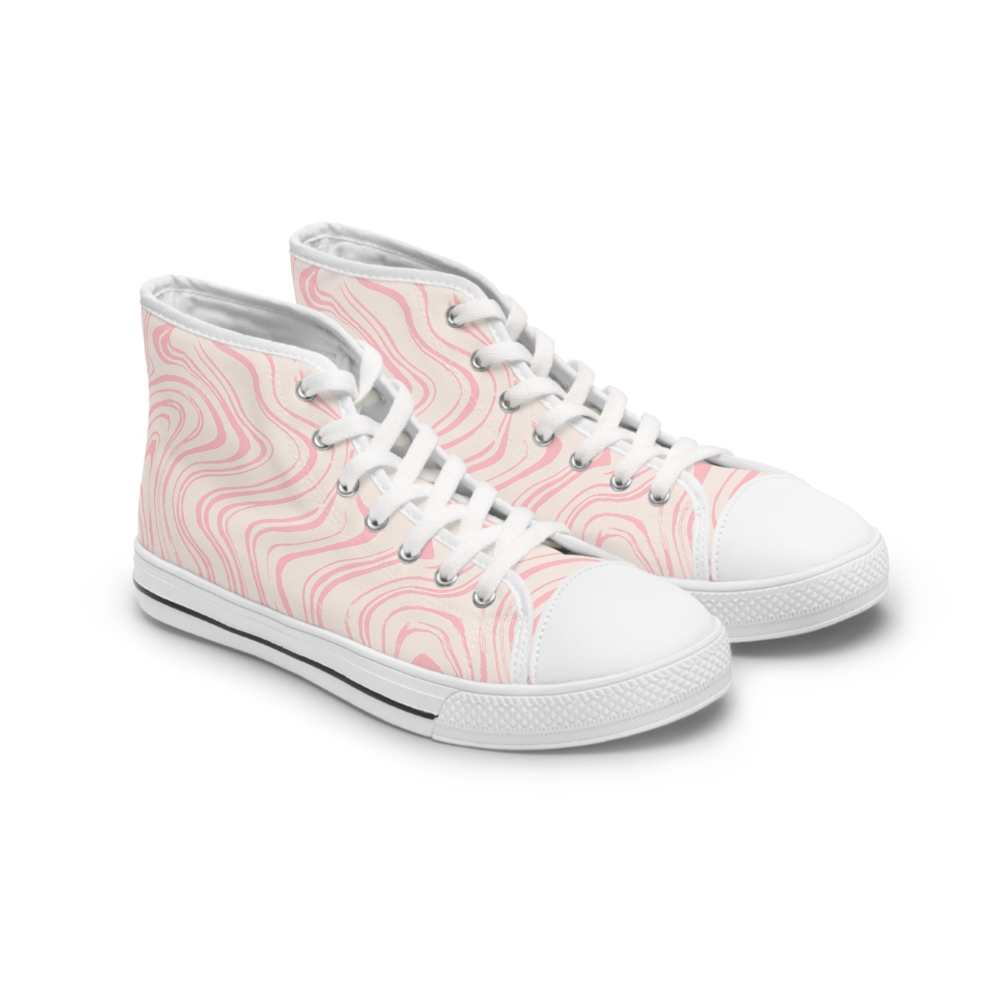 Pink Marble Canvas High Tops, Artsulli - Art is Long, Life is Short, Shoes, Size, US 5.5, Color, White sole, , , 99773968352709049469