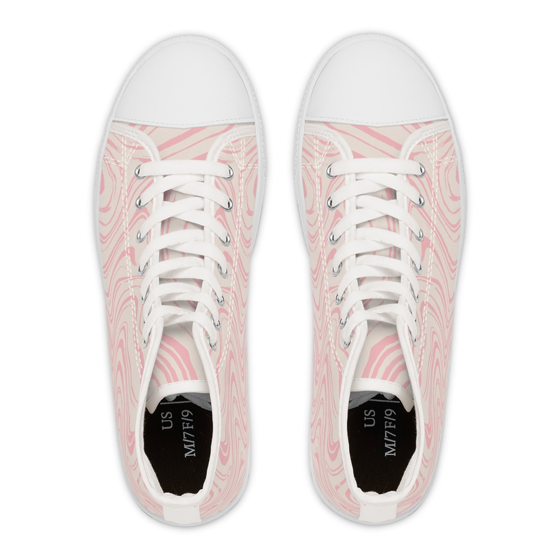 Pink Marble Canvas High Tops, Artsulli - Art is Long, Life is Short, Shoes, , , , , , , 