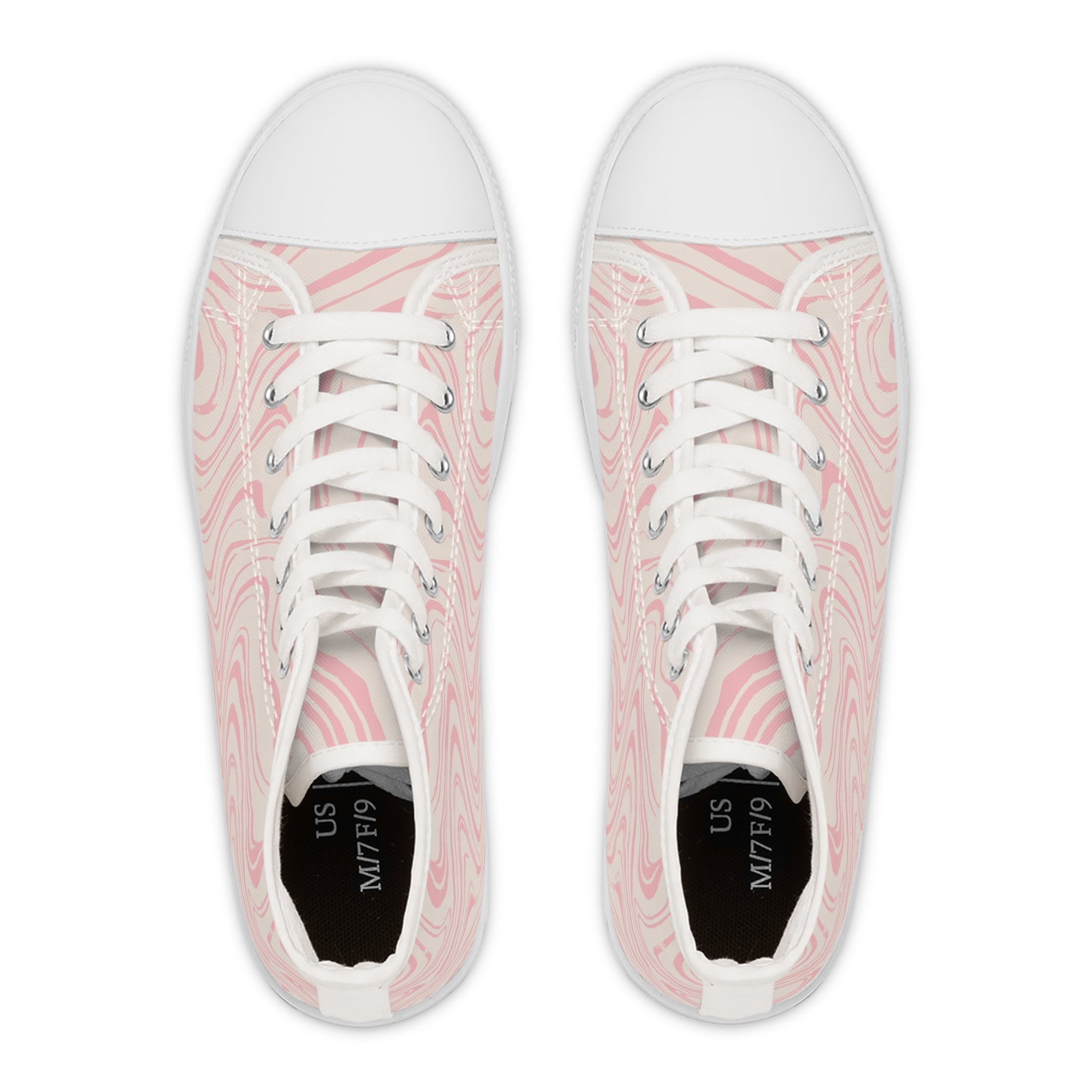 Pink Marble Canvas High Tops, Artsulli - Art is Long, Life is Short, Shoes, , , , , , , 