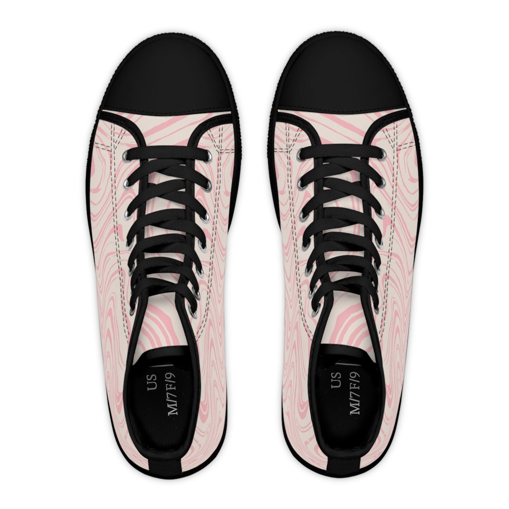 Pink Marble Canvas High Tops, Artsulli - Art is Long, Life is Short, Shoes, , , , , , , 