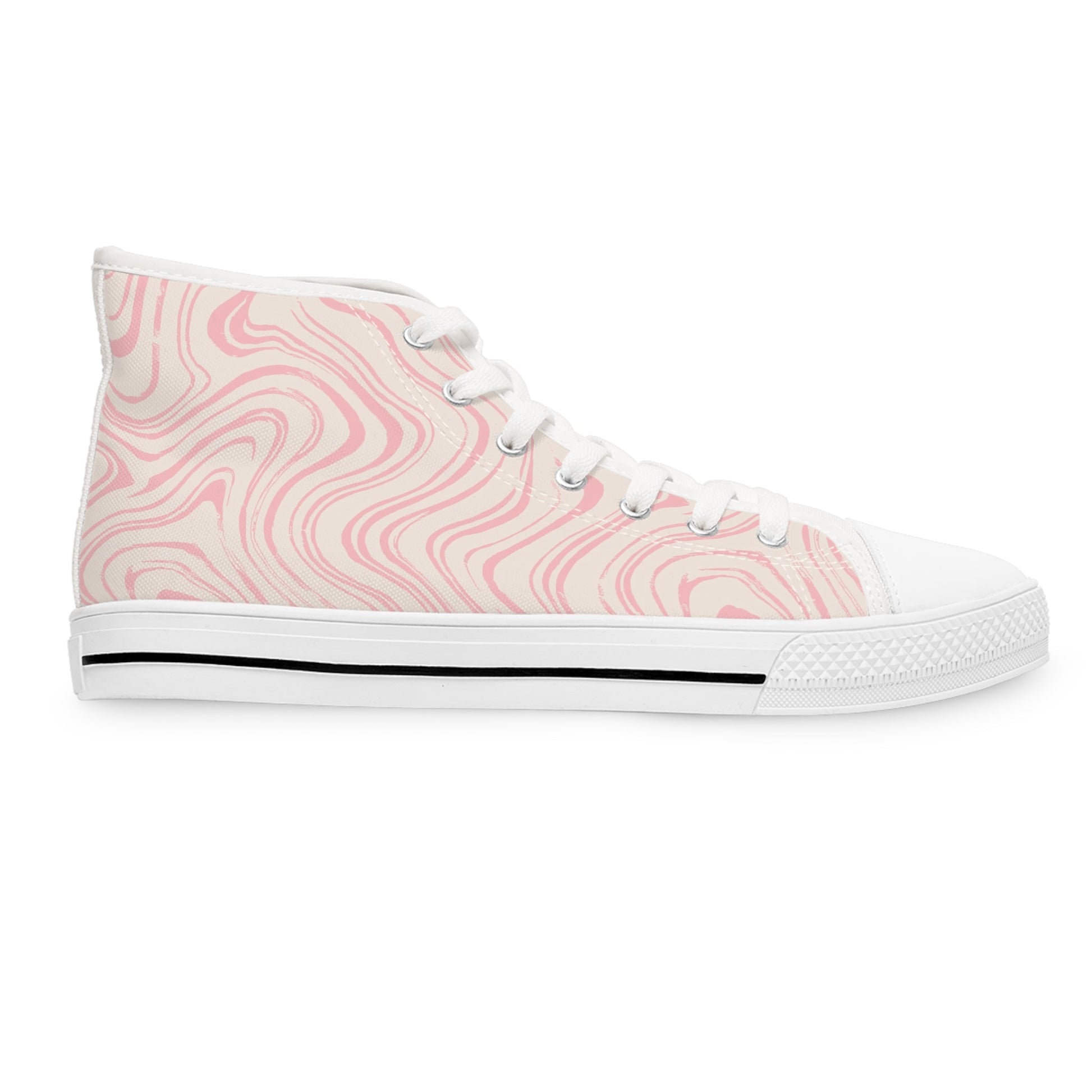 Pink Marble Canvas High Tops, Artsulli - Art is Long, Life is Short, Shoes, , , , , , , 