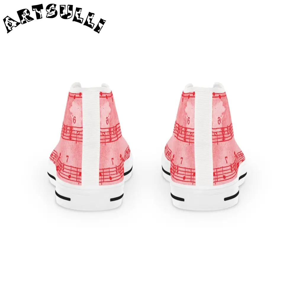 Pink Music Note High Top Sneakers, Artsulli - Art is Long, Life is Short, Shoes, , , , , , , 