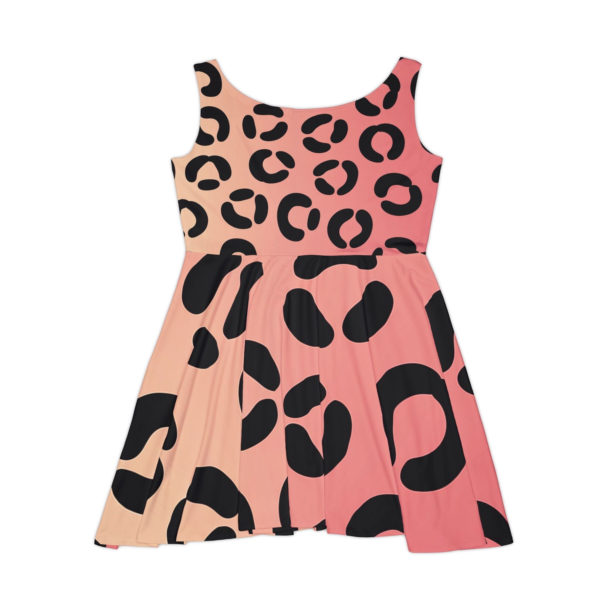 Pink Ombré Animal Print Skater Dress, Artsulli - Art is Long, Life is Short, All Over Prints, , , , , , , 