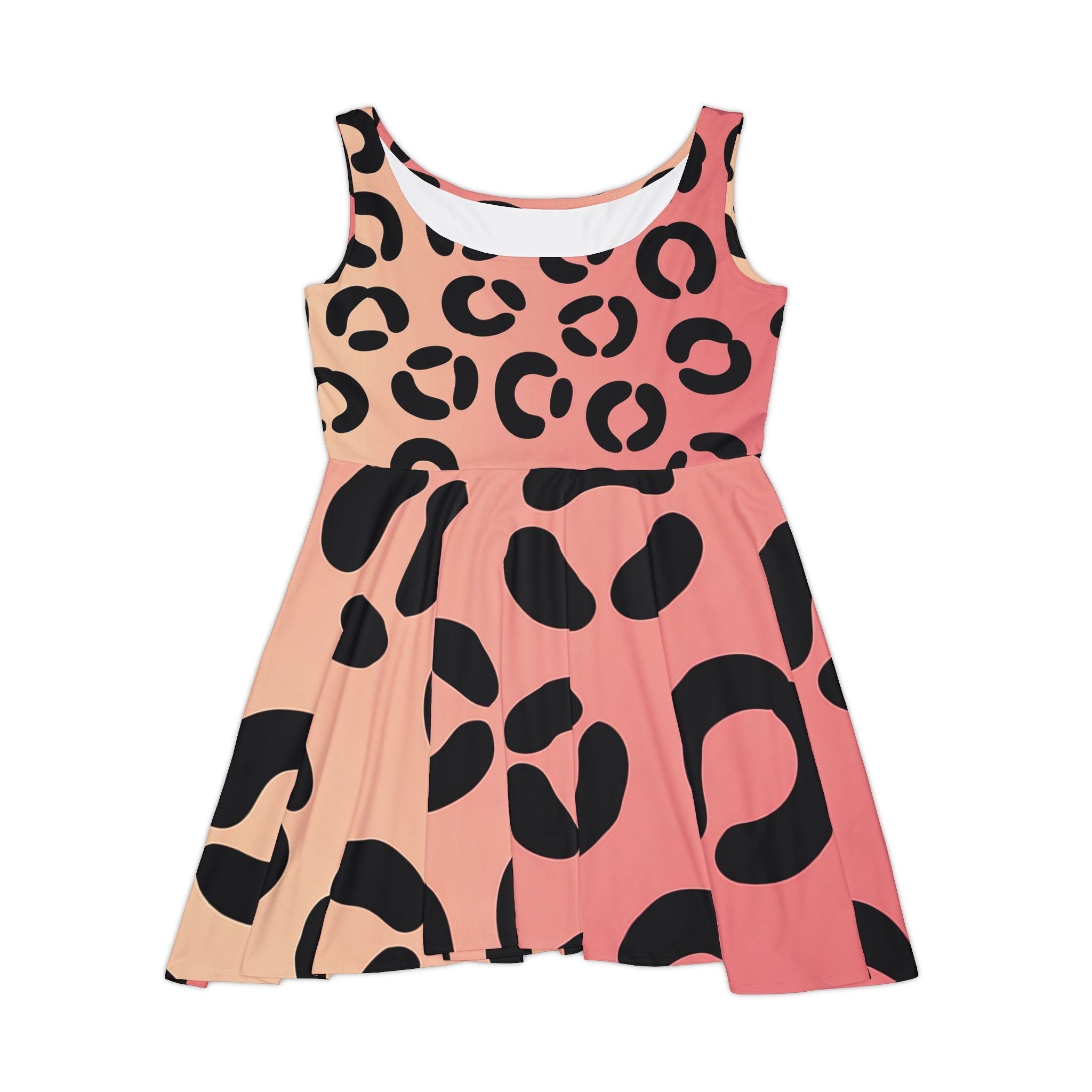 Pink Ombré Animal Print Skater Dress, Artsulli - Art is Long, Life is Short, All Over Prints, Size, XS, , , , , 33585763901100200014