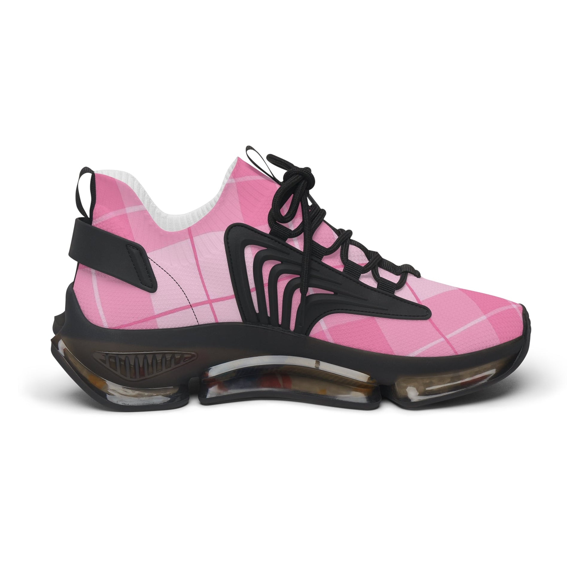 Pink Plaid Athletic Mesh Sneakers, Artsulli - Art is Long, Life is Short, Shoes, , , , , , , 