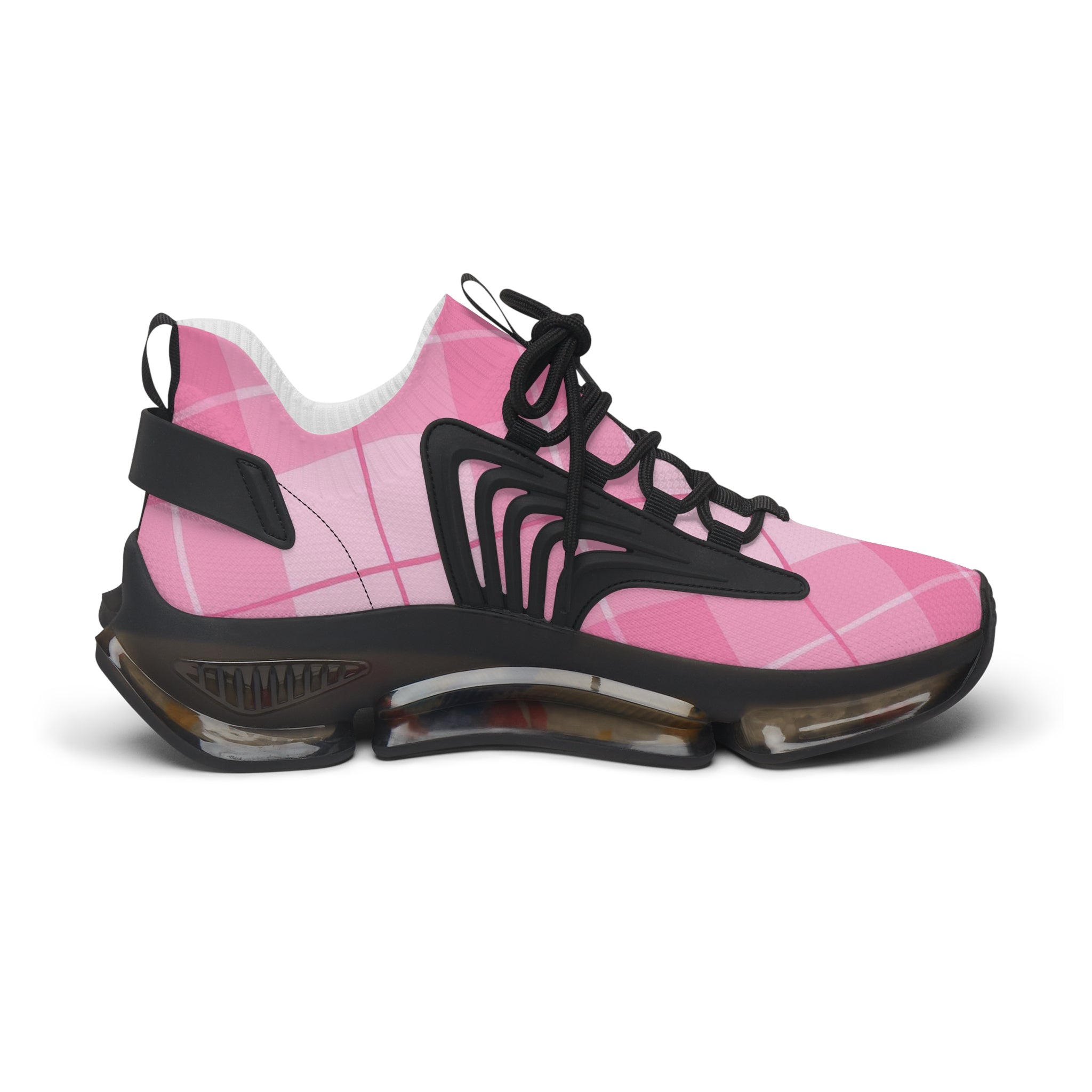 Pink Plaid Athletic Mesh Sneakers, Artsulli - Art is Long, Life is Short, Shoes, , , , , , , 