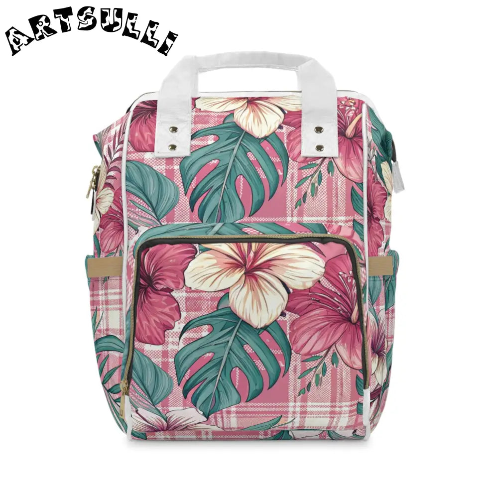JAKKOUTTHEBXX Pink Plaid x Floral Multi-Purpose Diaper Backpack 2025