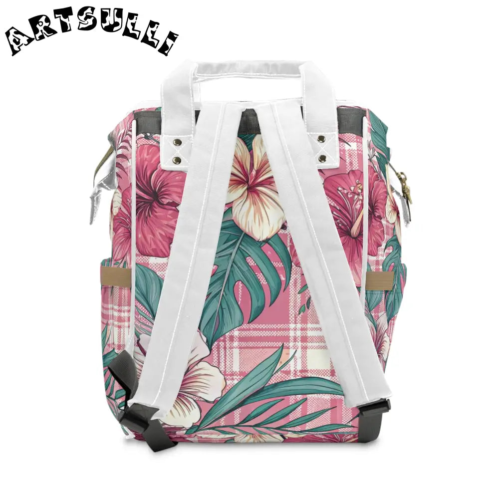 JAKKOUTTHEBXX Pink Plaid x Floral Multi-Purpose Diaper Backpack 2025