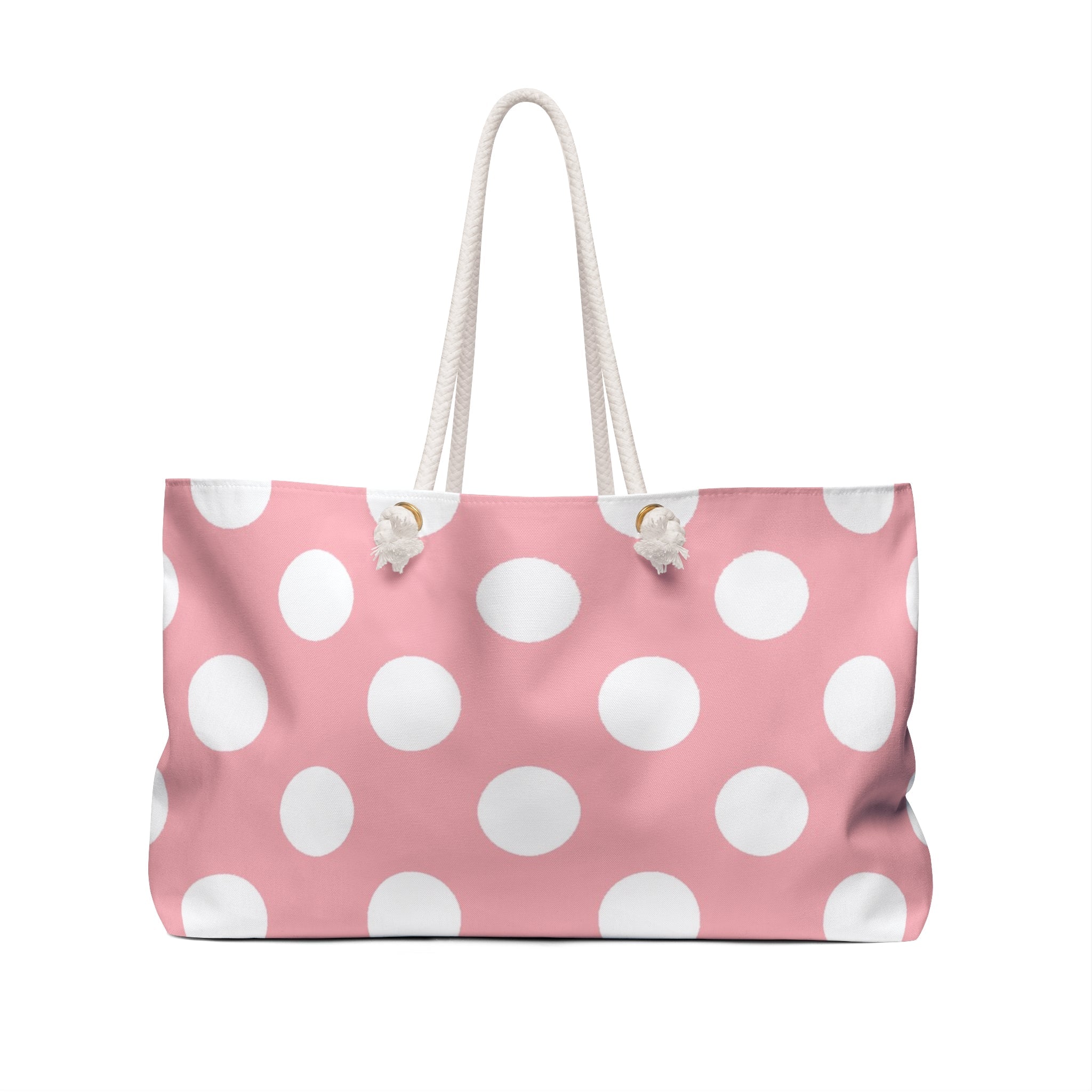 Pink Polka Dot Canvas Weekender Tote, Artsulli - Art is Long, Life is Short, Bags, , , , , , , 