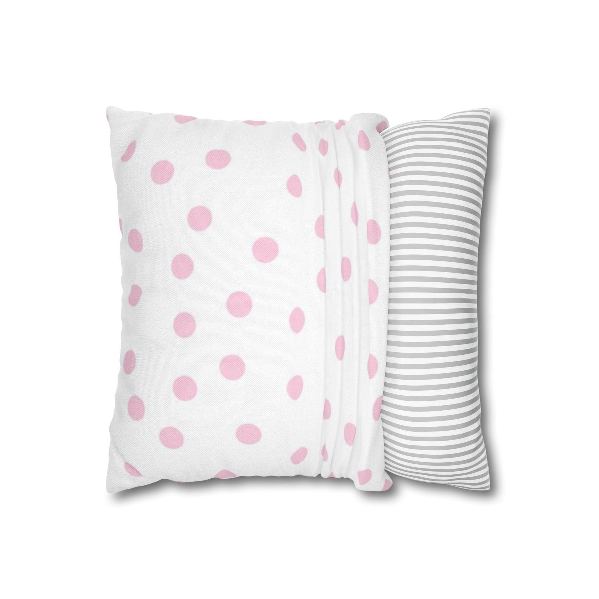 JAKKOUTTHEBXX Pink Polka Dot Decorative Pillow 2025