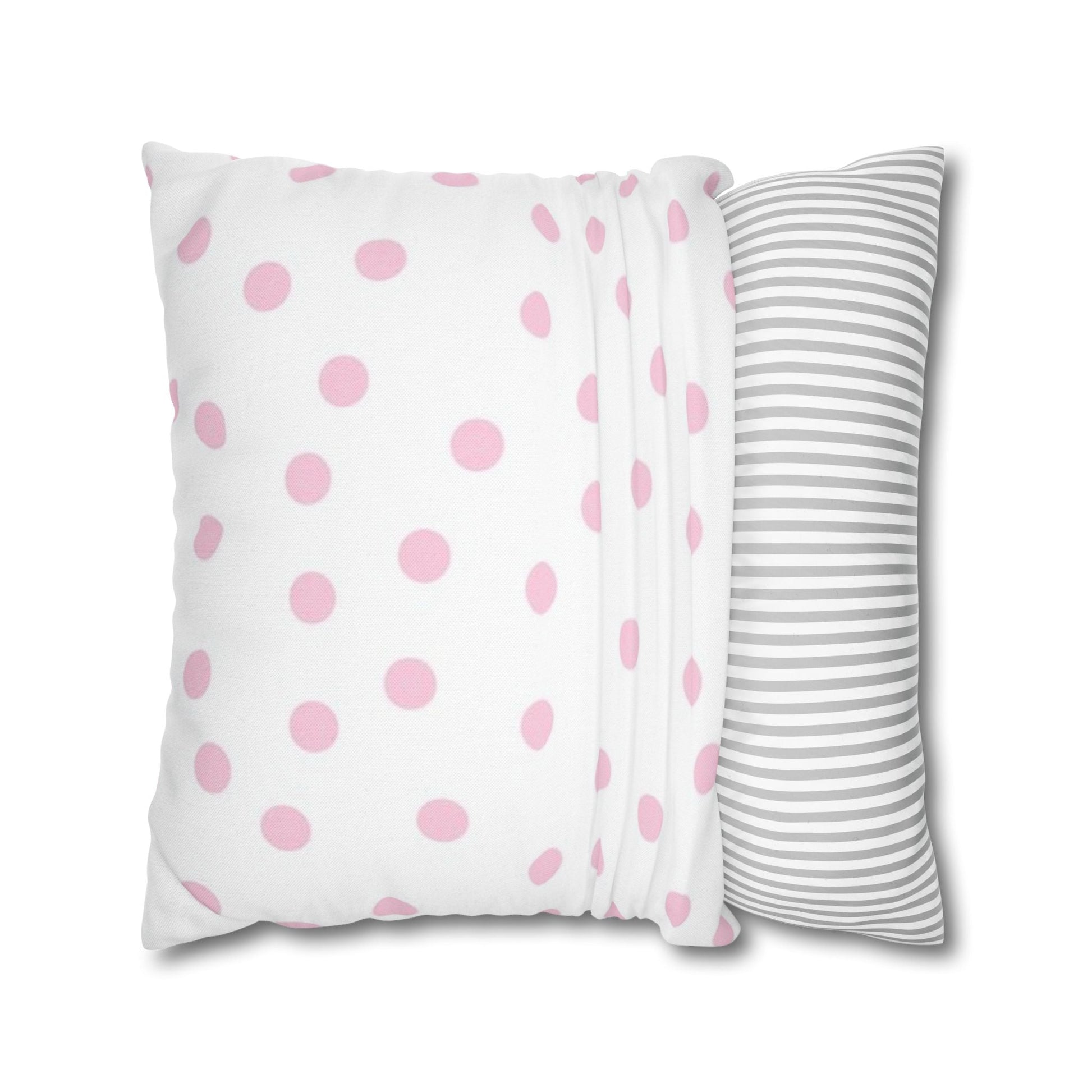 JAKKOUTTHEBXX Pink Polka Dot Decorative Pillow 2025