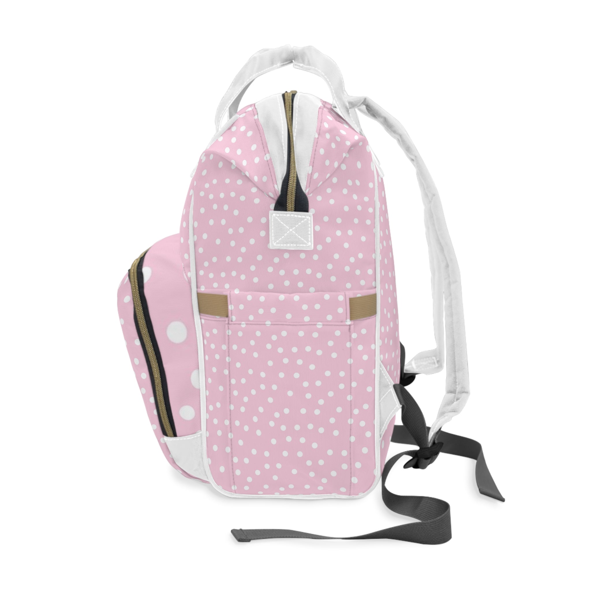 JAKKOUTTHEBXX Pink Polka Dot Diaper Backpack 2025