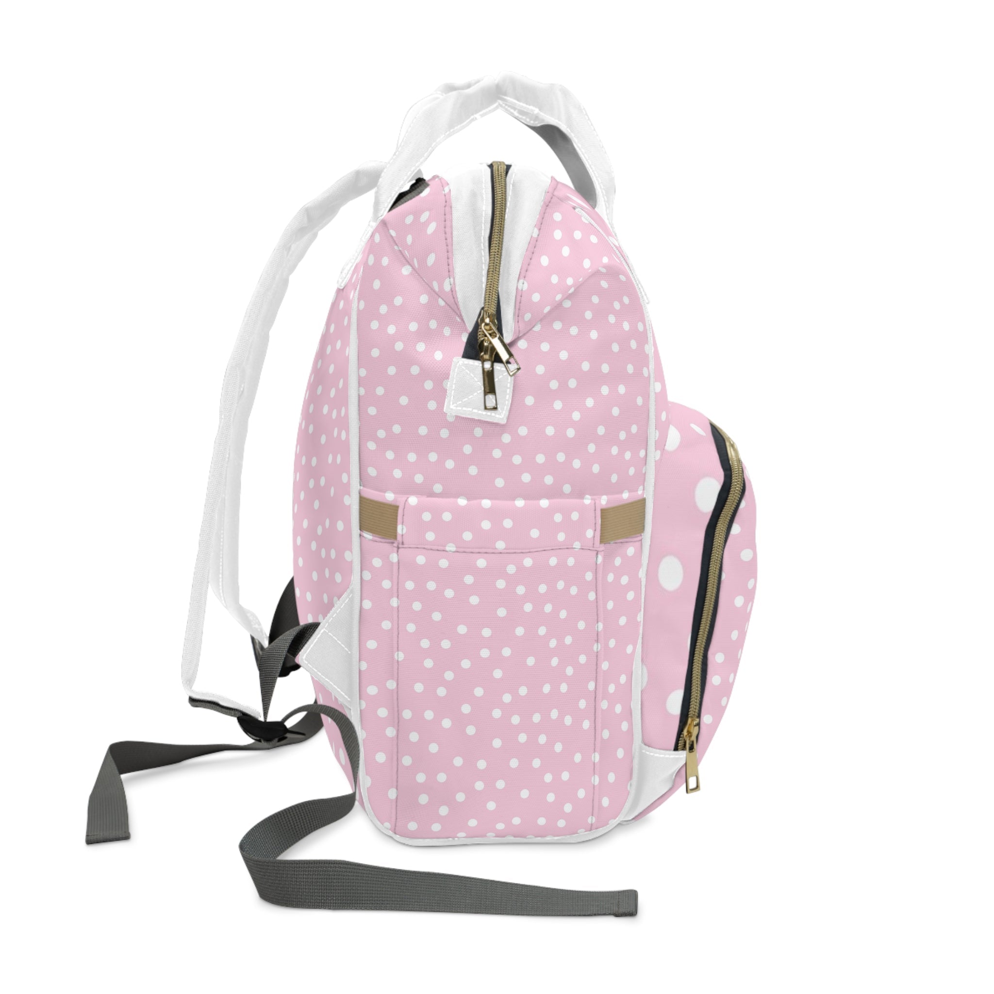 JAKKOUTTHEBXX Pink Polka Dot Diaper Backpack 2025