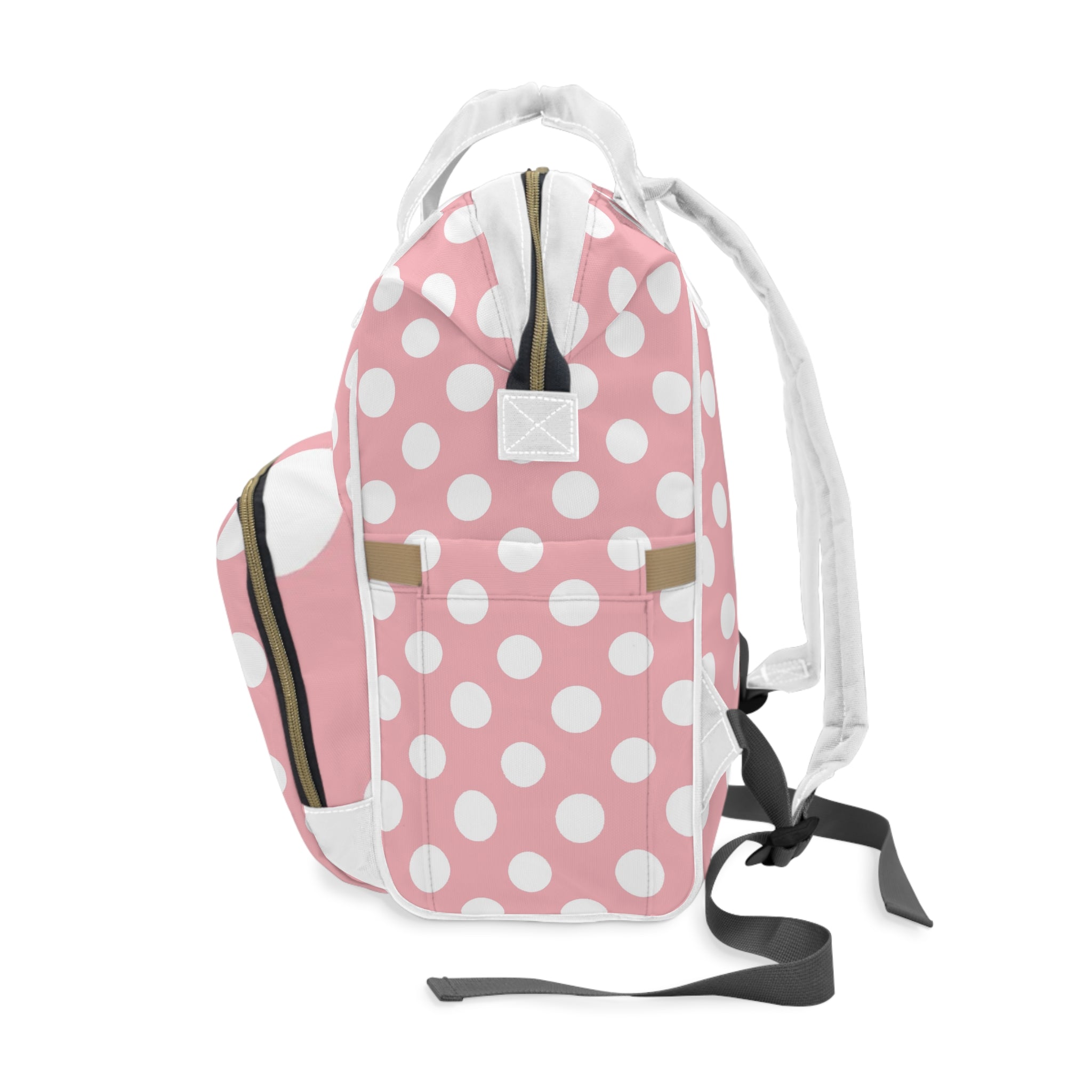 Pink Polka Dot Diaper Backpack, Artsulli - Art is Long, Life is Short, Bags, , , , , , , 