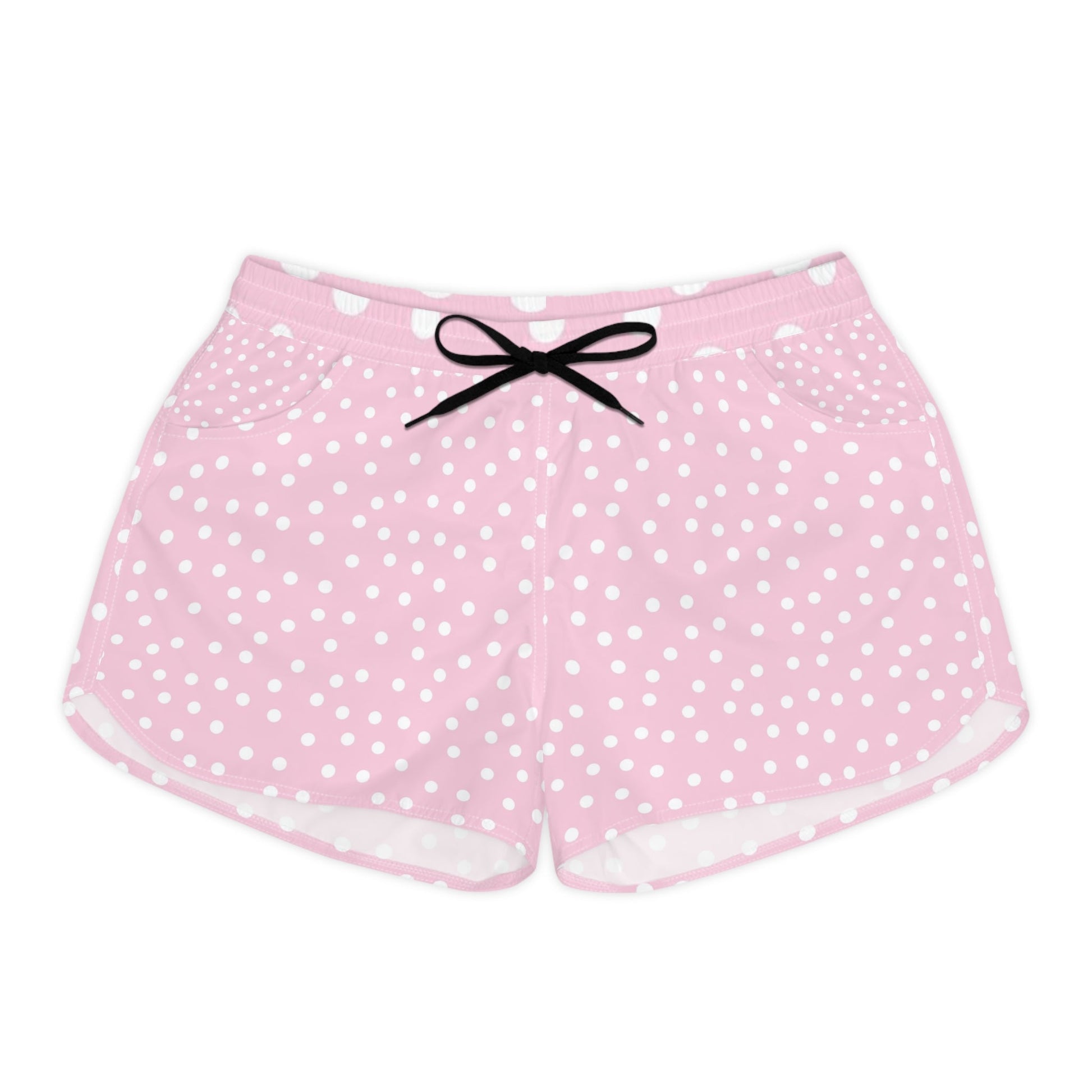 Pink Polka Dot Drawstring Shorts, Artsulli - Art is Long, Life is Short, All Over Prints, Size, S, Color, Black drawstring, , , 89953174677965852492