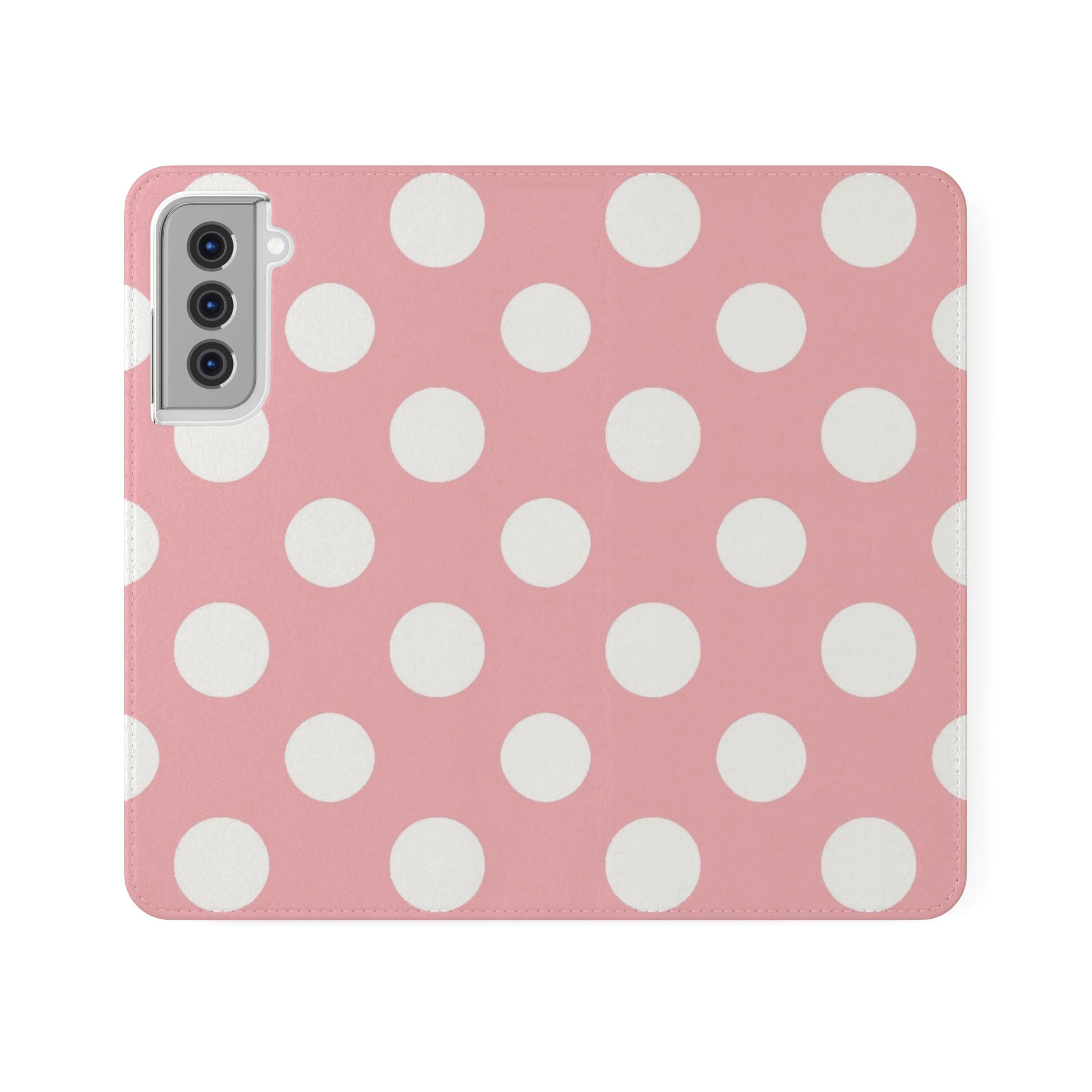 Pink Polka Dot Flip Cases, Artsulli - Art is Long, Life is Short, Phone Case, Size, Samsung Galaxy S21, , , , , 52594491134614590702