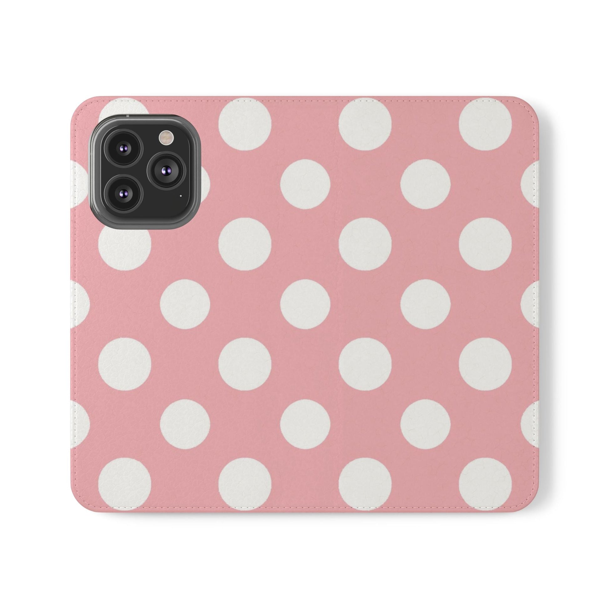 Pink Polka Dot Flip Cases, Artsulli - Art is Long, Life is Short, Phone Case, Size, iPhone 13 Pro, , , , , 33722557917883623319