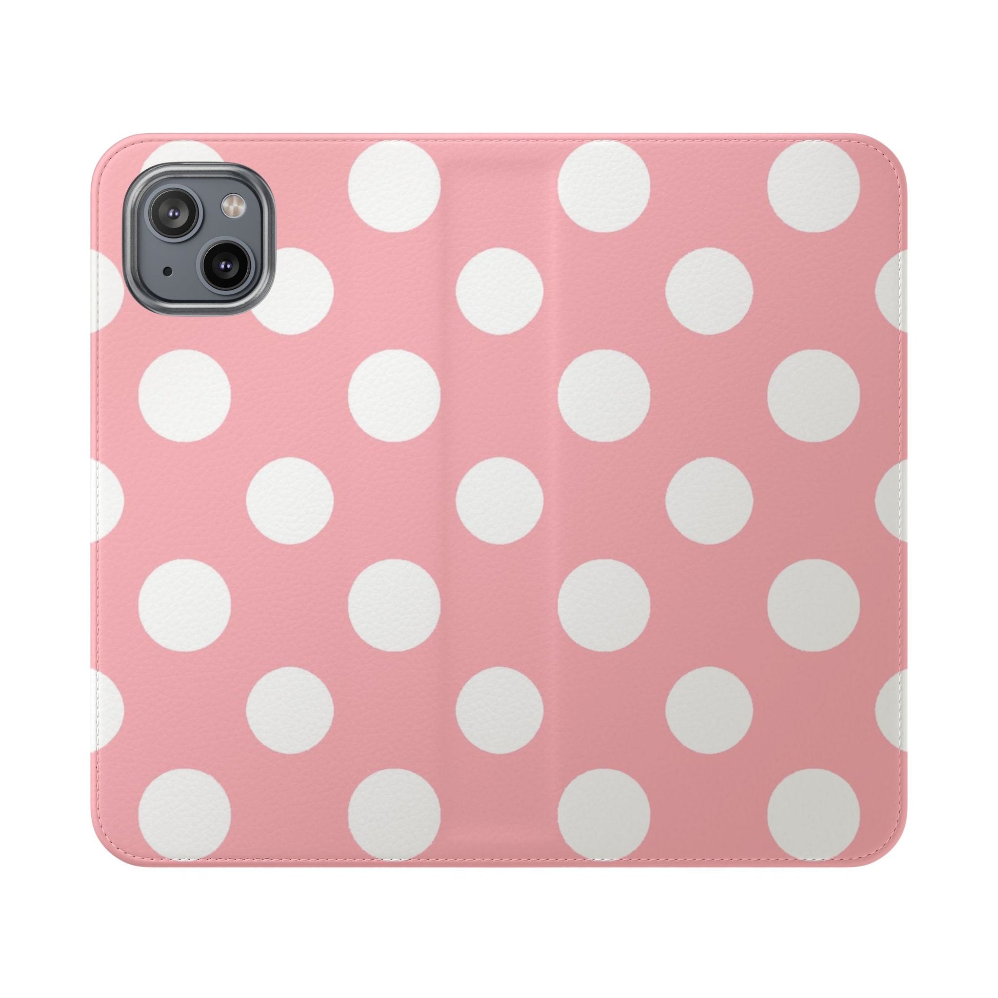 Pink Polka Dot Flip Cases, Artsulli - Art is Long, Life is Short, Phone Case, Size, iPhone 14 Plus, , , , , 93172333869228092261