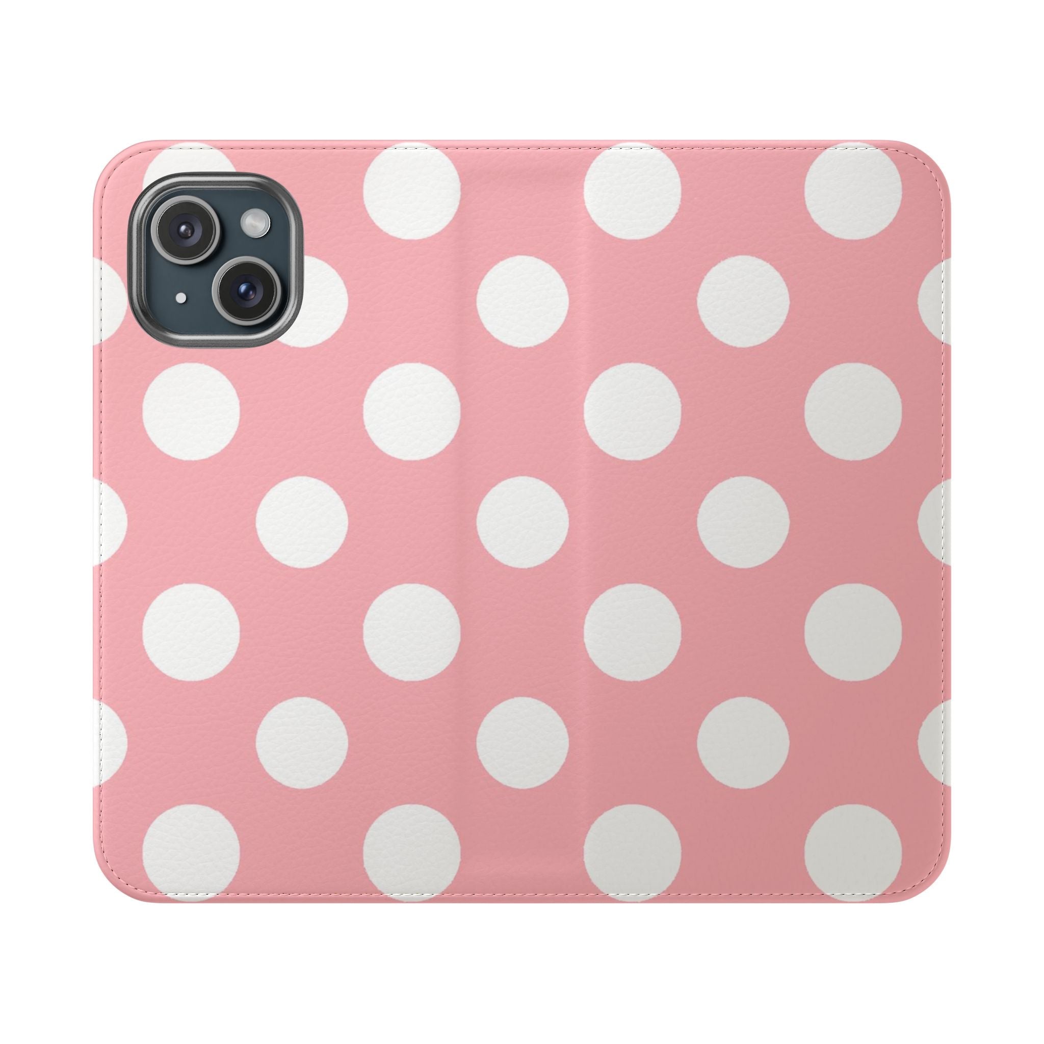 Pink Polka Dot Flip Cases, Artsulli - Art is Long, Life is Short, Phone Case, Size, iPhone 15, , , , , 19083139909130175048