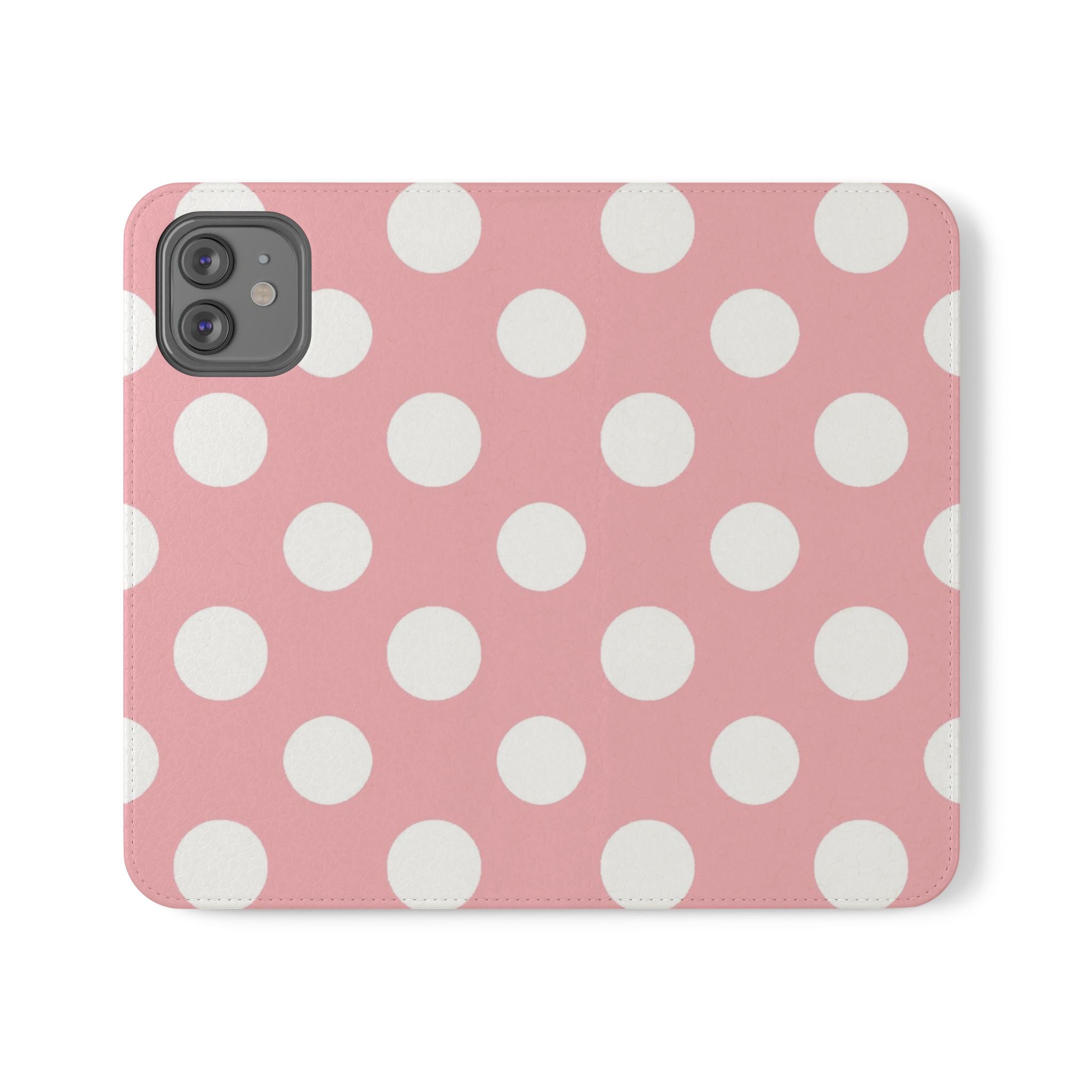 Pink Polka Dot Flip Cases, Artsulli - Art is Long, Life is Short, Phone Case, Size, iPhone 12, , , , , 32762970142192356412