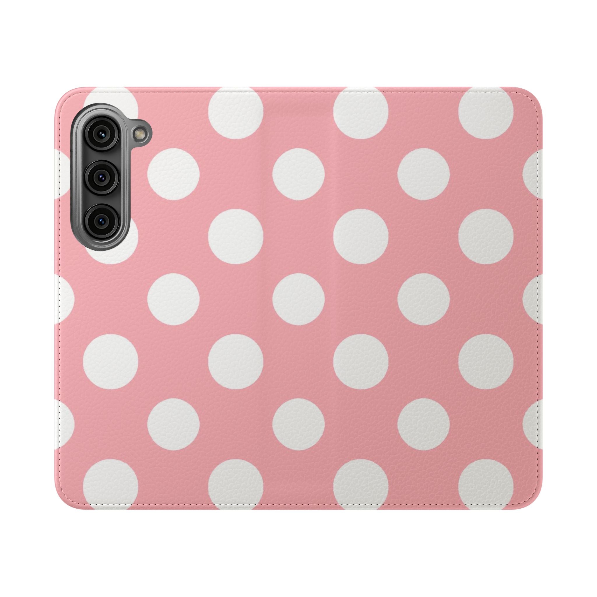 Pink Polka Dot Flip Cases, Artsulli - Art is Long, Life is Short, Phone Case, Size, Samsung Galaxy S23, , , , , 31321348619855530451