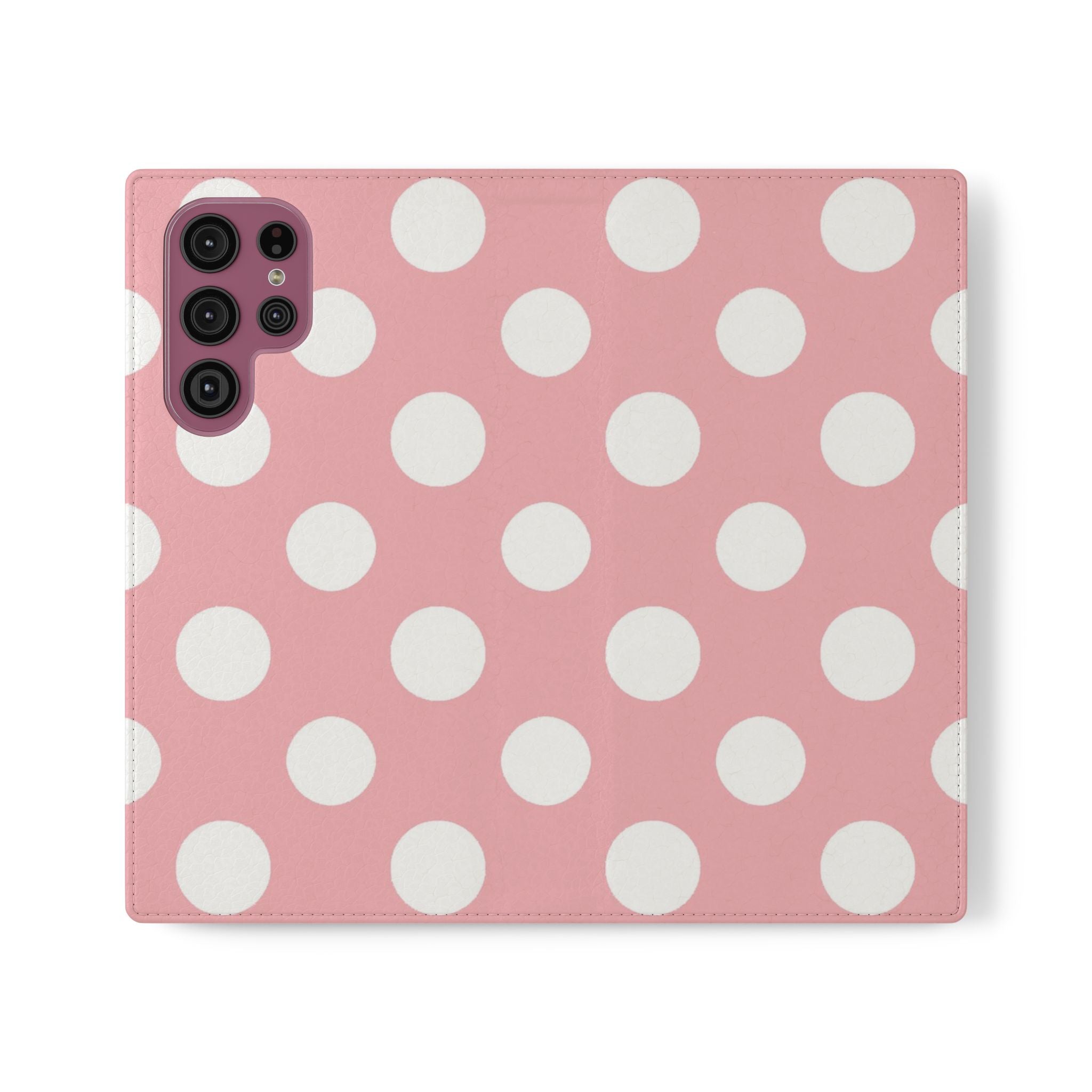 Pink Polka Dot Flip Cases, Artsulli - Art is Long, Life is Short, Phone Case, Size, Samsung Galaxy S22 Ultra, , , , , 19749905099155523972