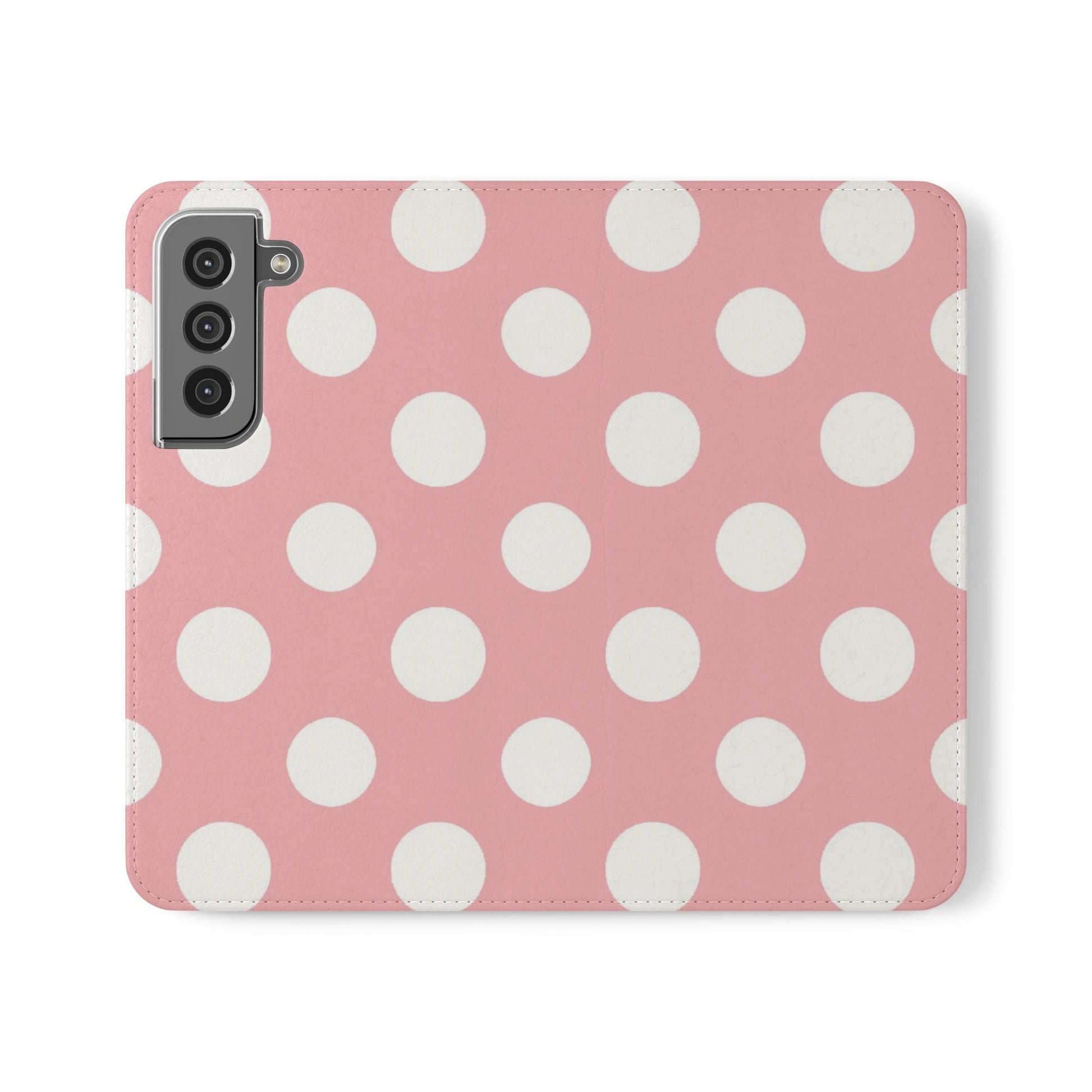 Pink Polka Dot Flip Cases, Artsulli - Art is Long, Life is Short, Phone Case, Size, Samsung Galaxy S22, , , , , 19737872031847549536