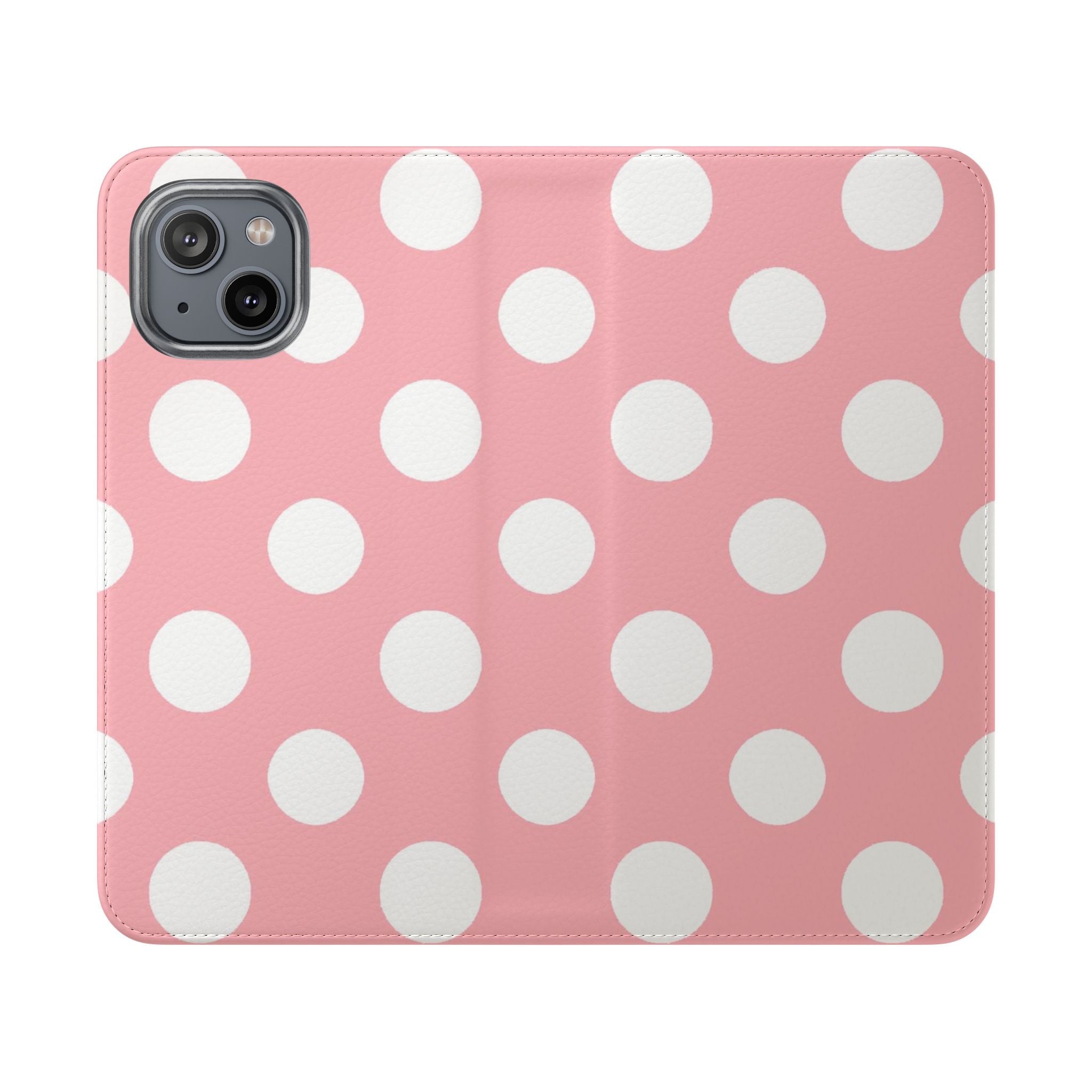 Pink Polka Dot Flip Cases, Artsulli - Art is Long, Life is Short, Phone Case, Size, iPhone 14, , , , , 17969190877740211649