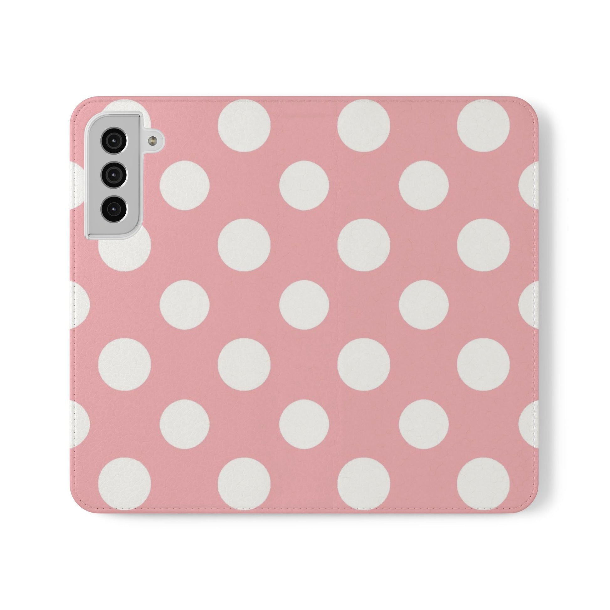 Pink Polka Dot Flip Cases, Artsulli - Art is Long, Life is Short, Phone Case, Size, Samsung Galaxy S22 Plus, , , , , 13070354659777322974