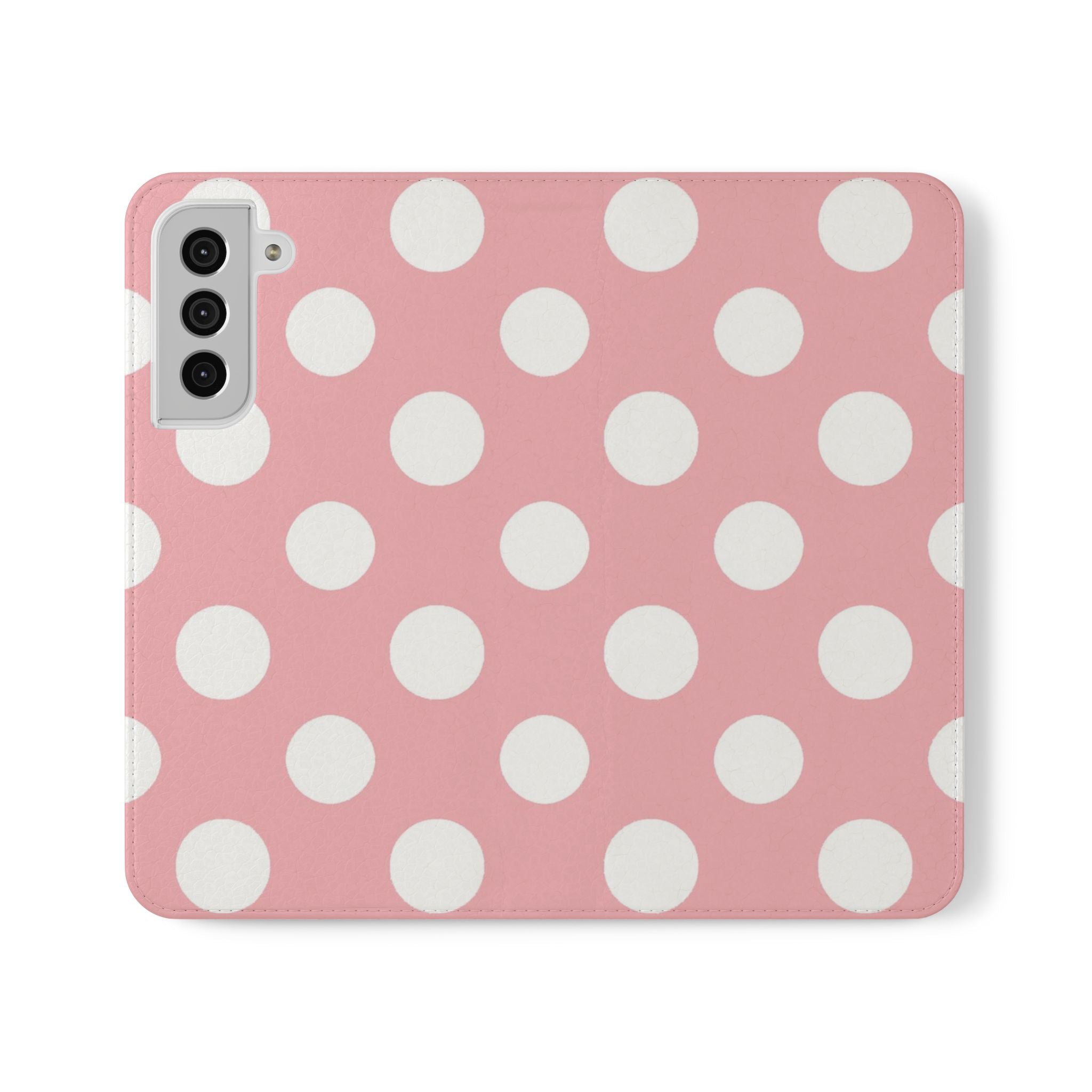 Pink Polka Dot Flip Cases, Artsulli - Art is Long, Life is Short, Phone Case, Size, Samsung Galaxy S22 Plus, , , , , 13070354659777322974
